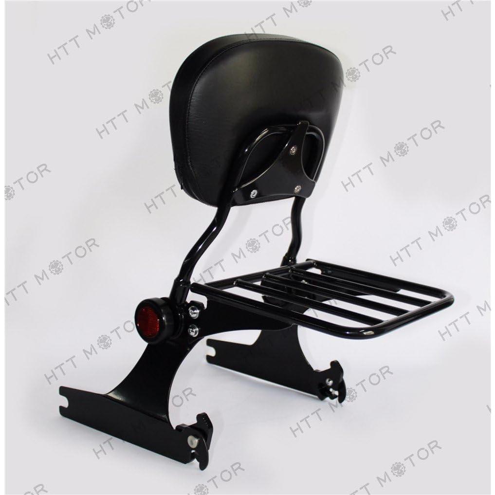 Soporte Sissy Bar Ajustable HTTMT con Portaequipajes Negro