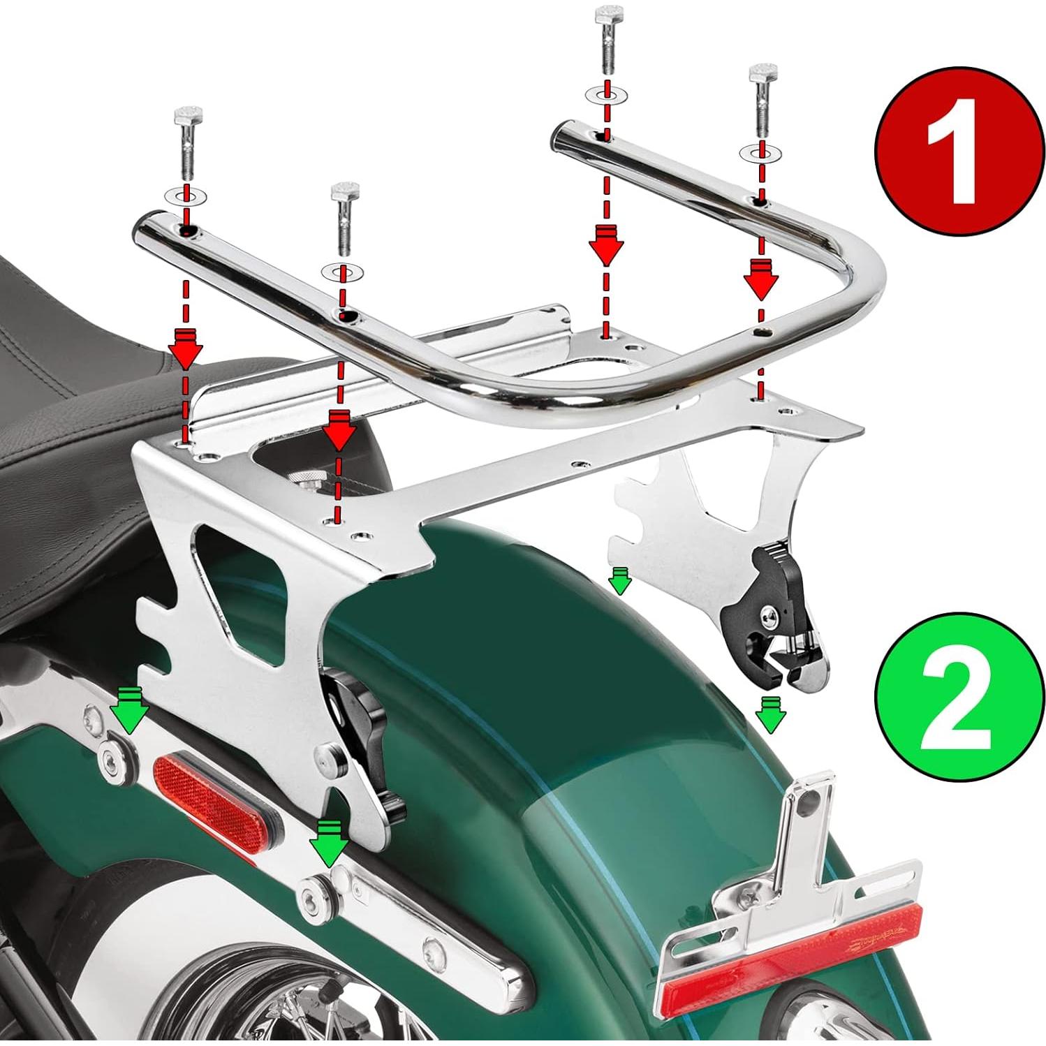 Soporte de Equipaje Desmontable Wsays para Harley 1997-2008