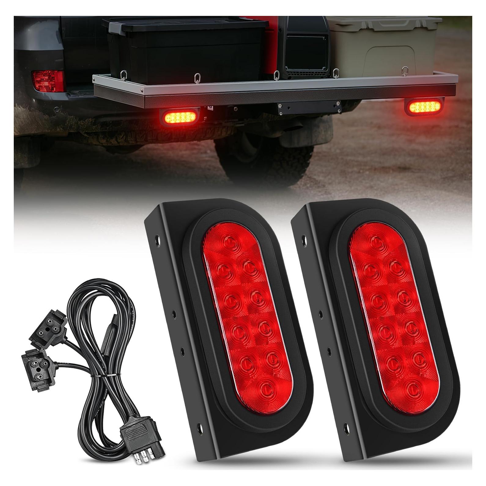 Luces Traseras Ovaladas Nilight TL-199 15,24 cm Rojo 2PCS