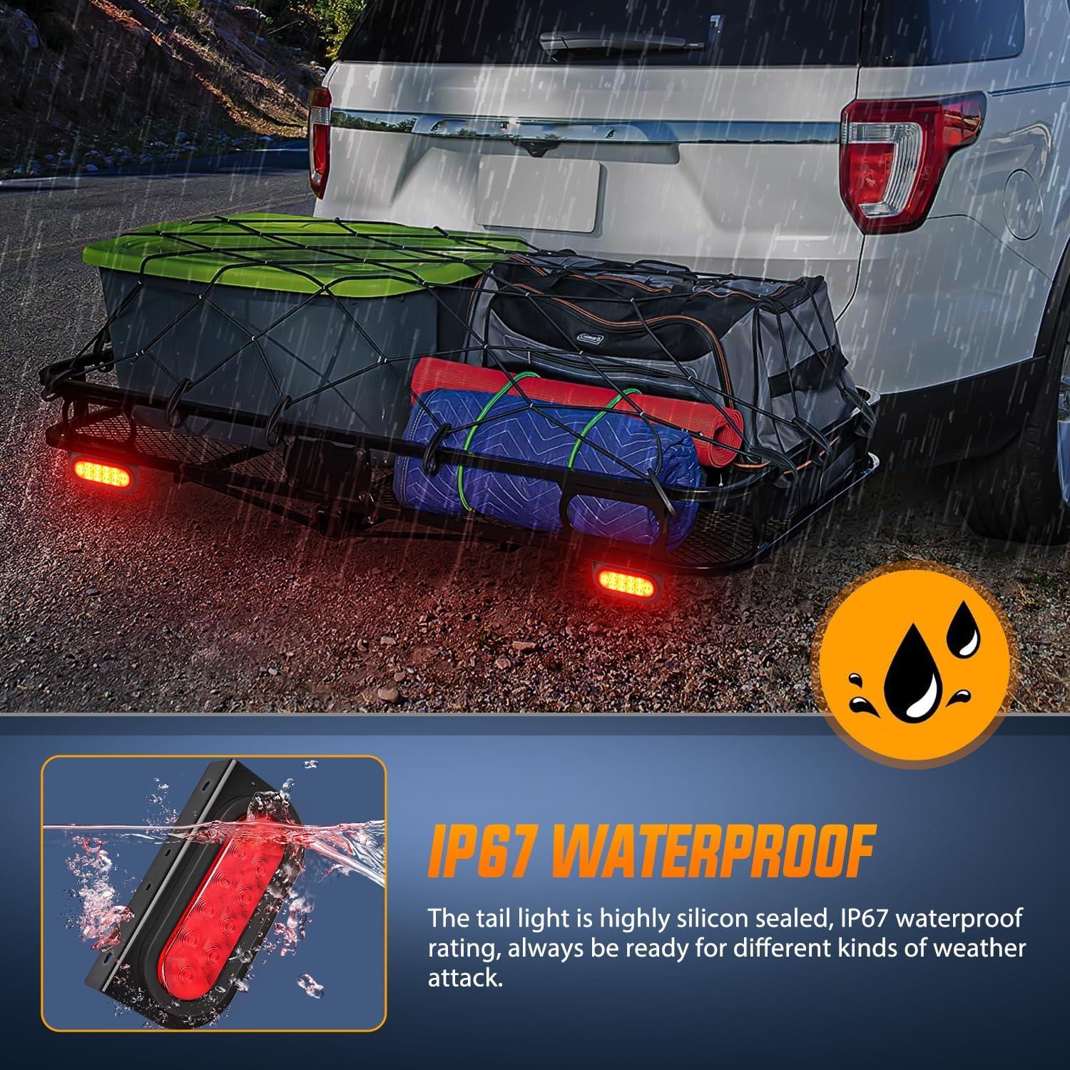 Luces Traseras Ovaladas Nilight TL-199 15,24 cm Rojo 2PCS