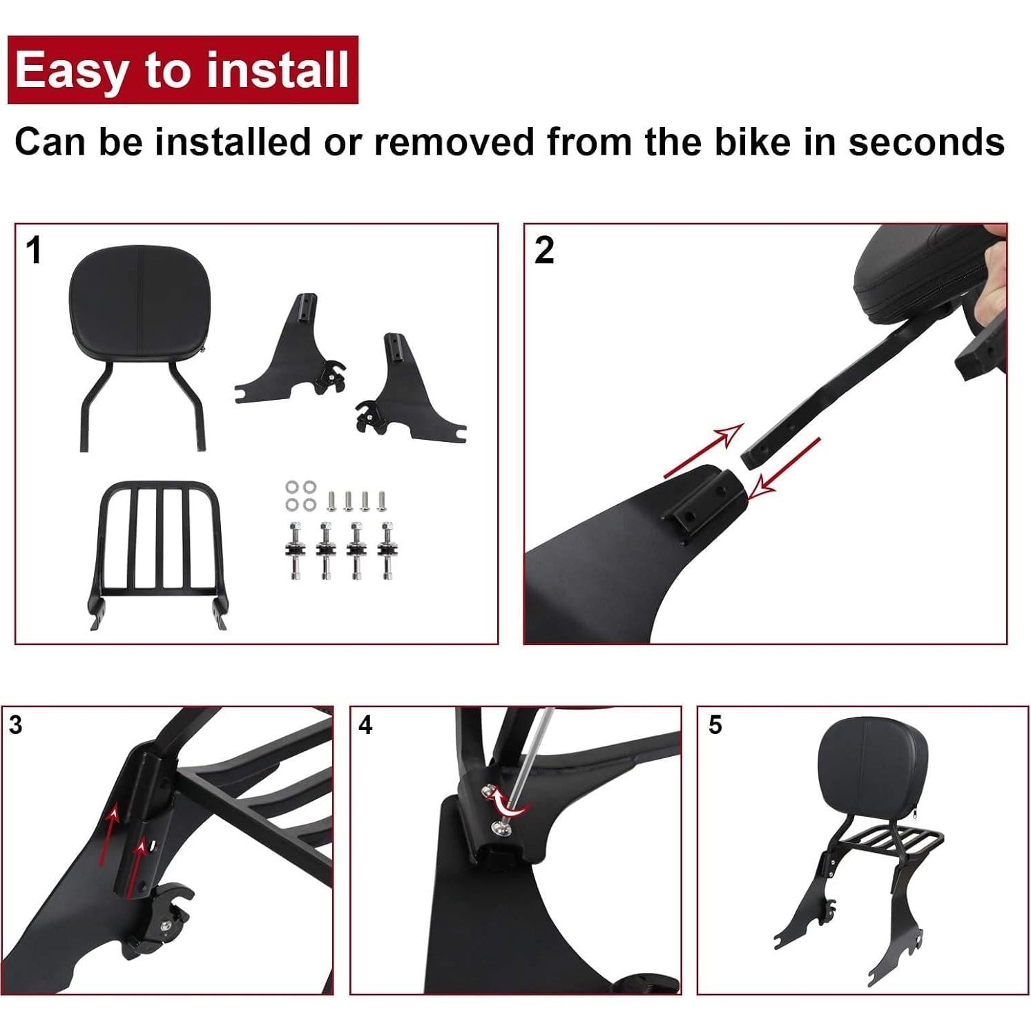 Respaldo Sissy Bar Desmontable KOLEMO para Harley Sportster 2004-2024