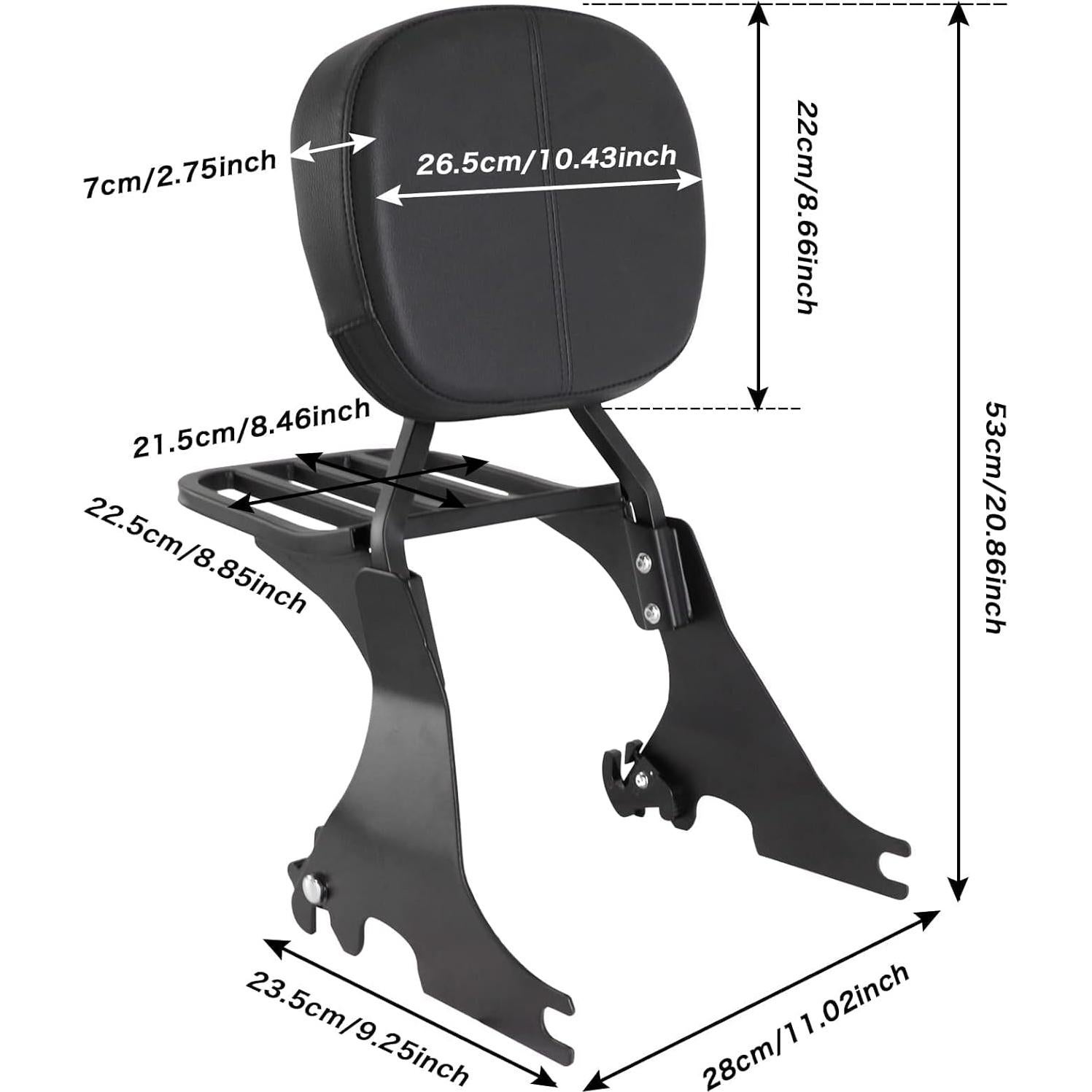 Respaldo Sissy Bar Desmontable KOLEMO para Harley Sportster 2004-2024