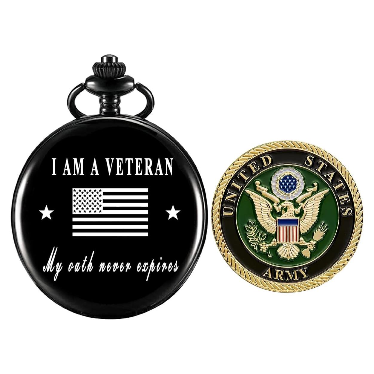 Reloj de Bolsillo Guangstore con Moneda para Veteranos