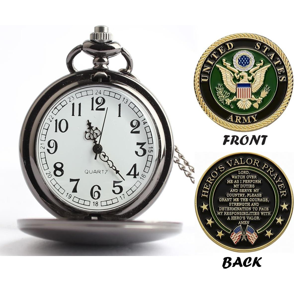 Reloj de Bolsillo Guangstore con Moneda para Veteranos