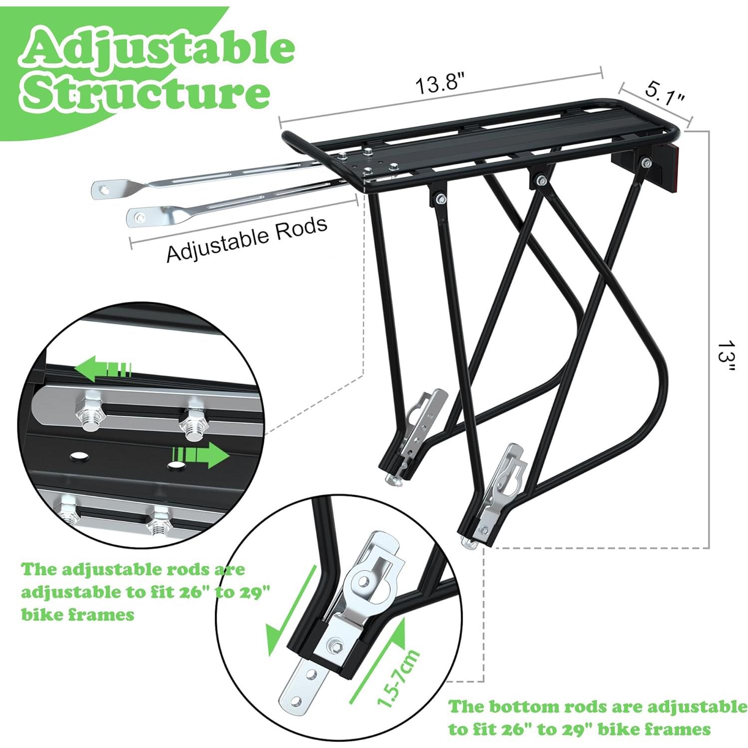 Portaequipajes de Bicicleta RELIANCER Ajustable 55 lbs