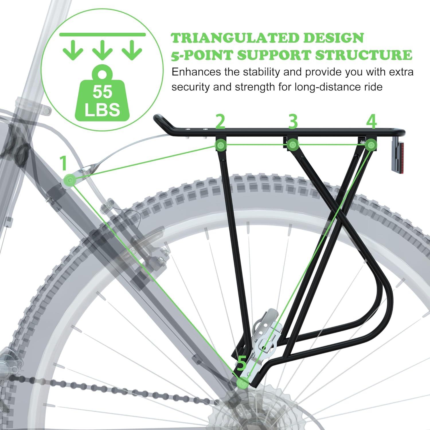 Portaequipajes de Bicicleta RELIANCER Ajustable 55 lbs