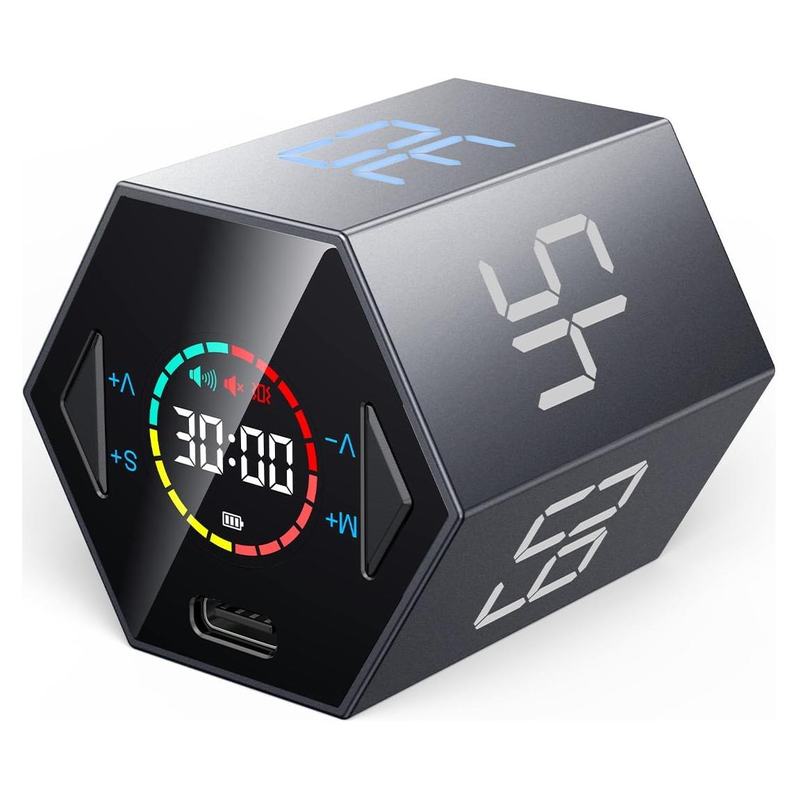 Temporizador Pomodoro Ticktime Gris 6 Modos Silencioso