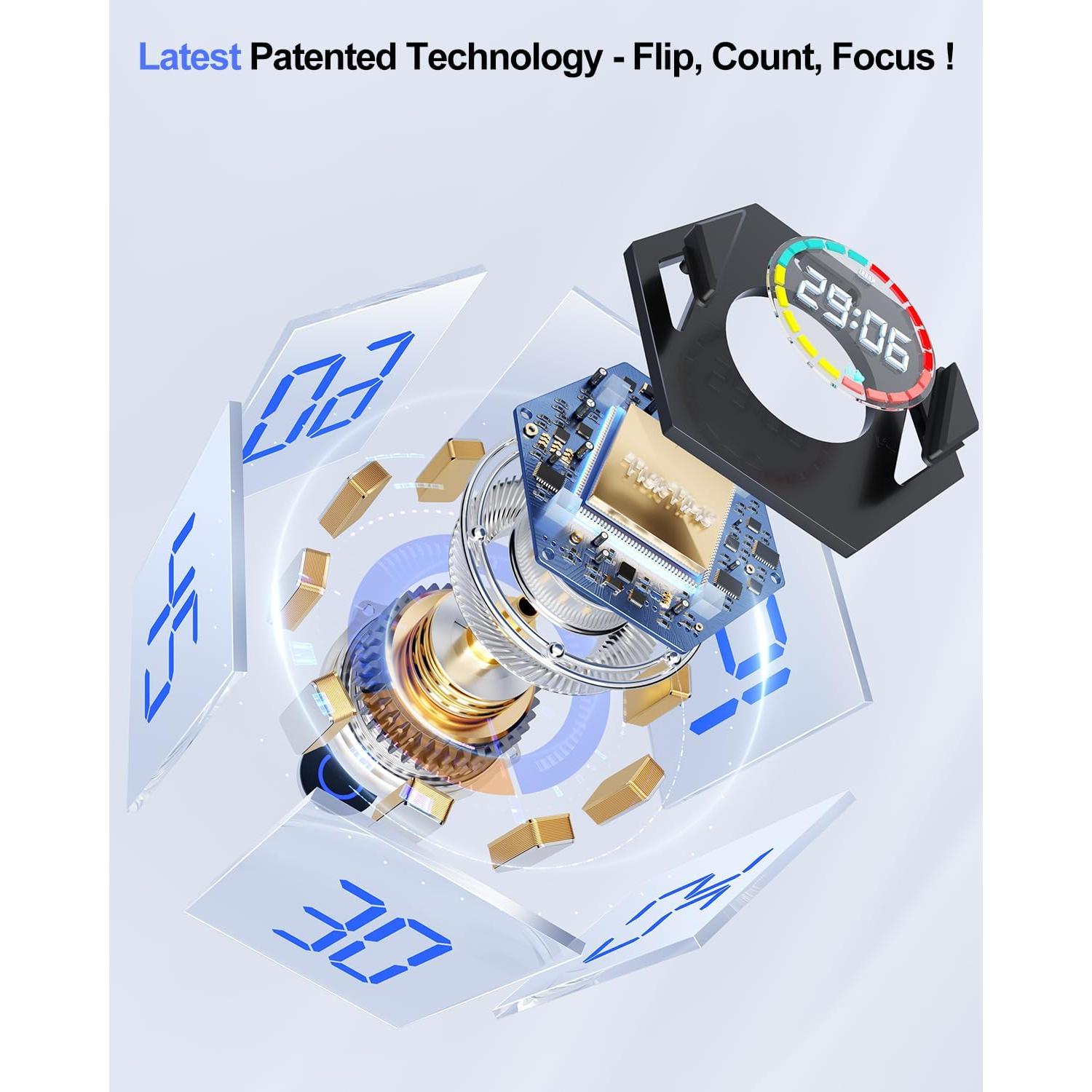 Temporizador Pomodoro Ticktime Gris 6 Modos Silencioso