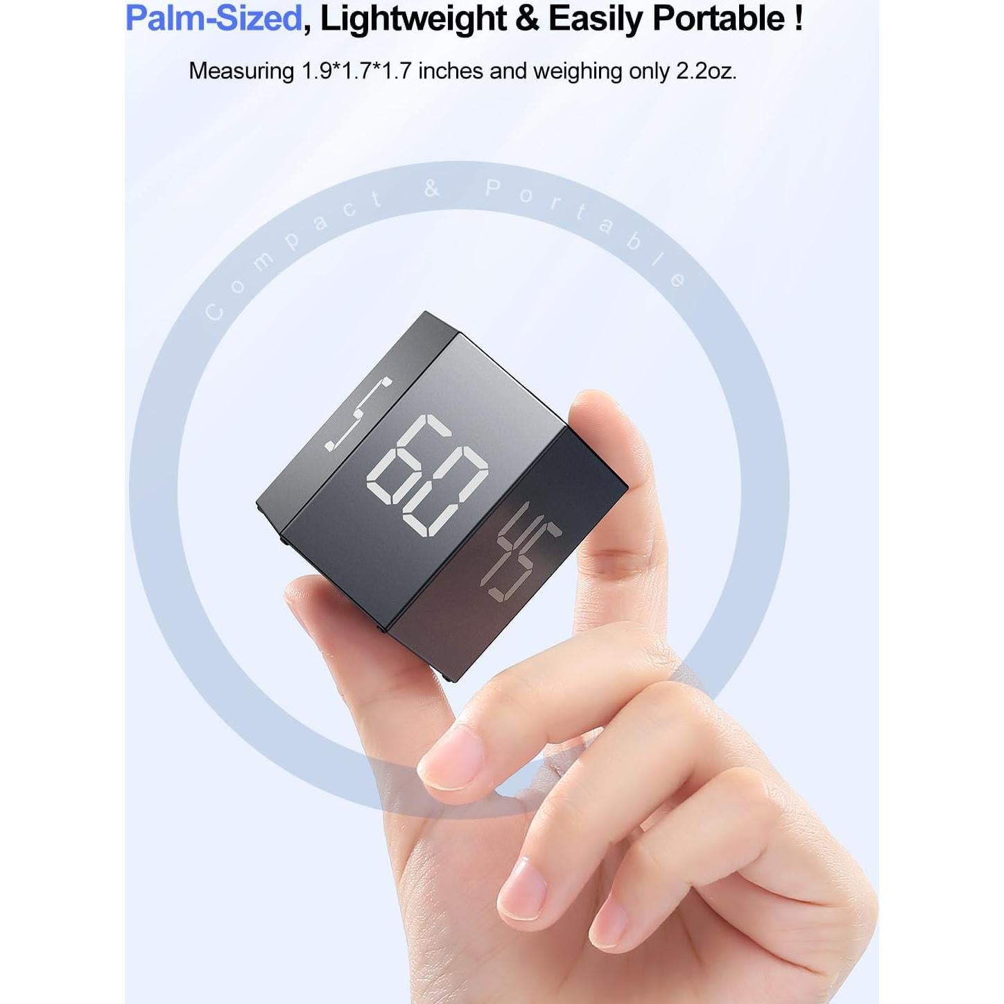 Temporizador Pomodoro Ticktime Gris 6 Modos Silencioso