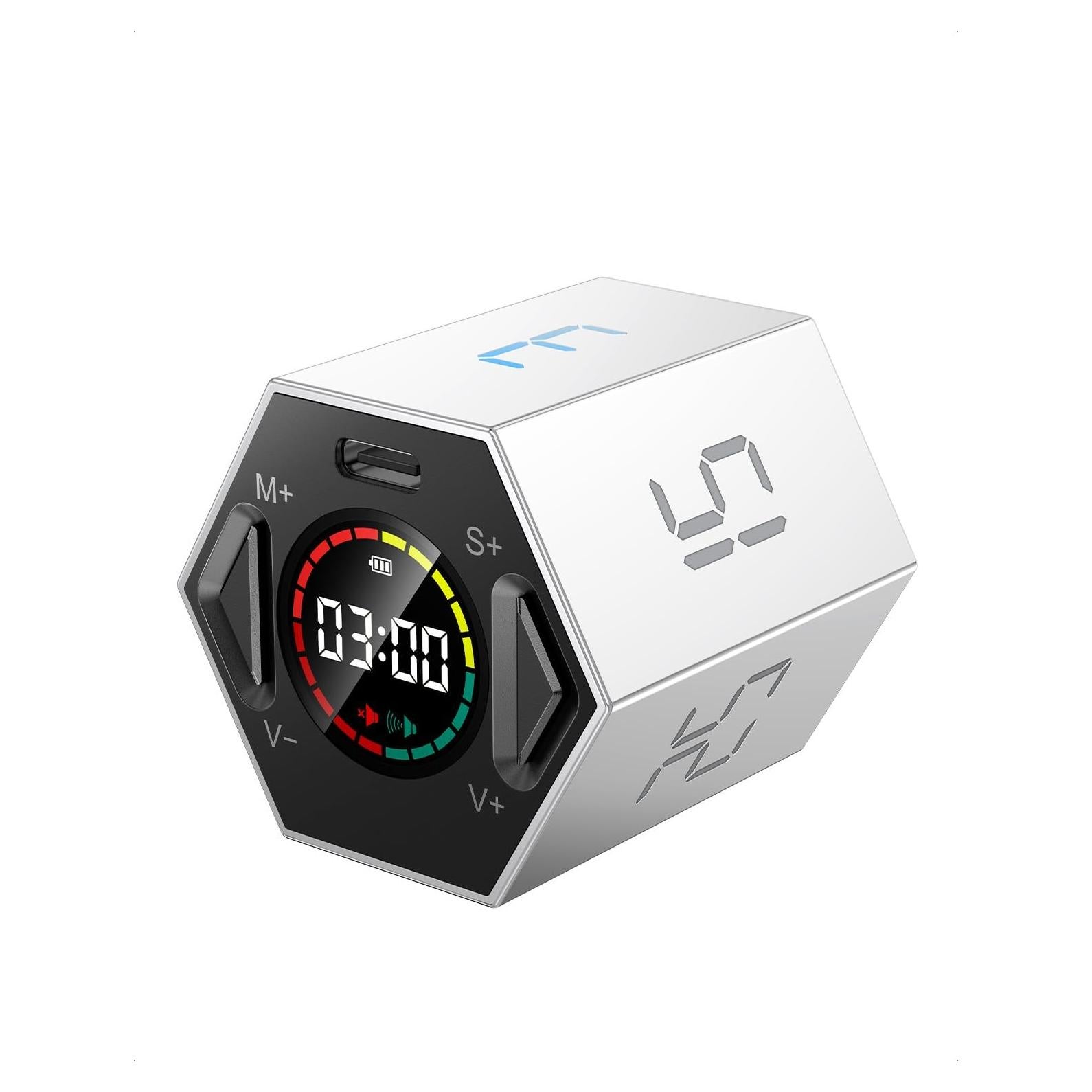 Temporizador Pomodoro PIHEN Hexagonal Gris 6 Modos