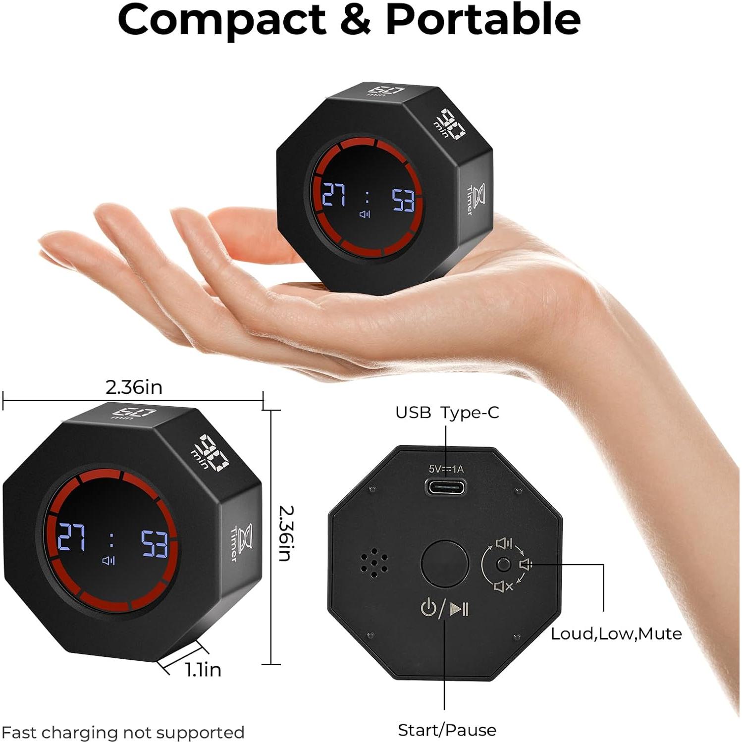 Temporizador Digital Recargable Kaflin con Sensor de Gravedad