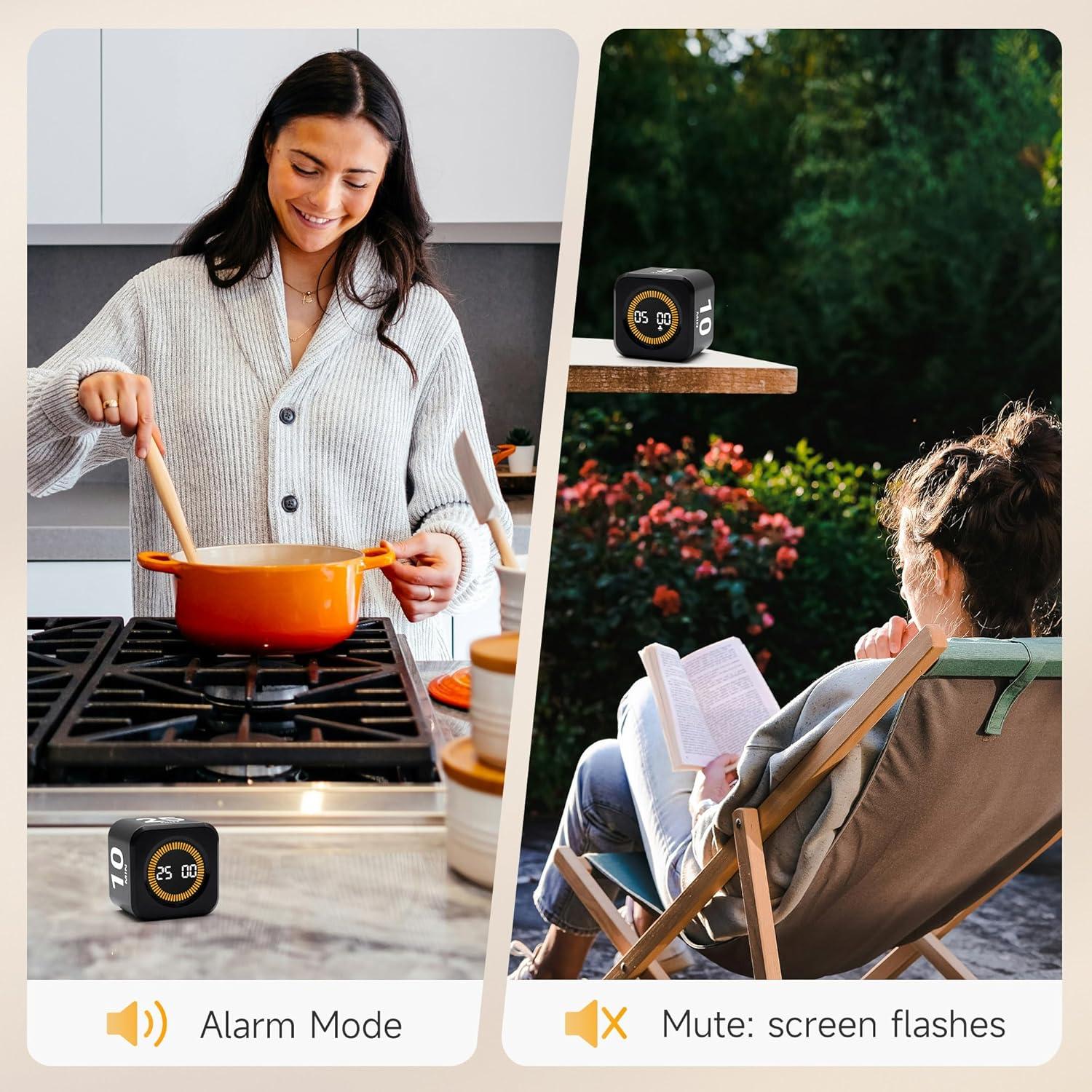 Temporizador Pomodoro Exlliy Cubo Negro 5-50 Minutos