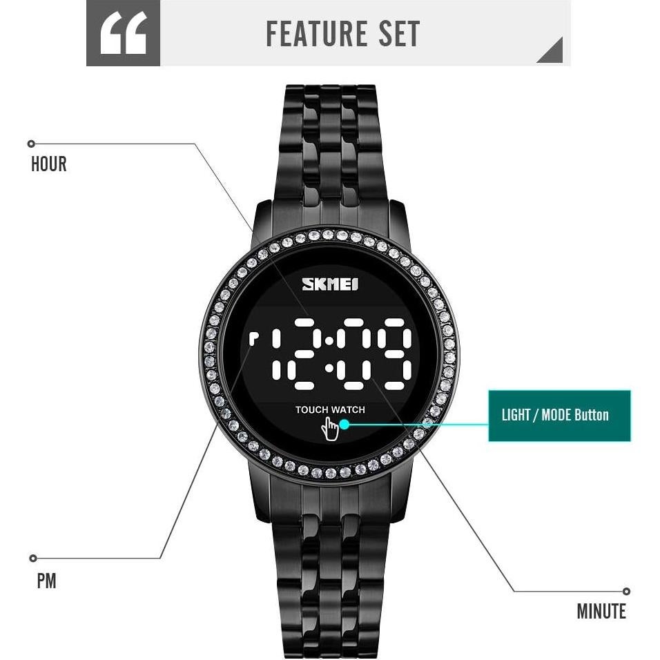 Reloj Digital Zolohoni Acero Inoxidable Pantalla LED 32mm