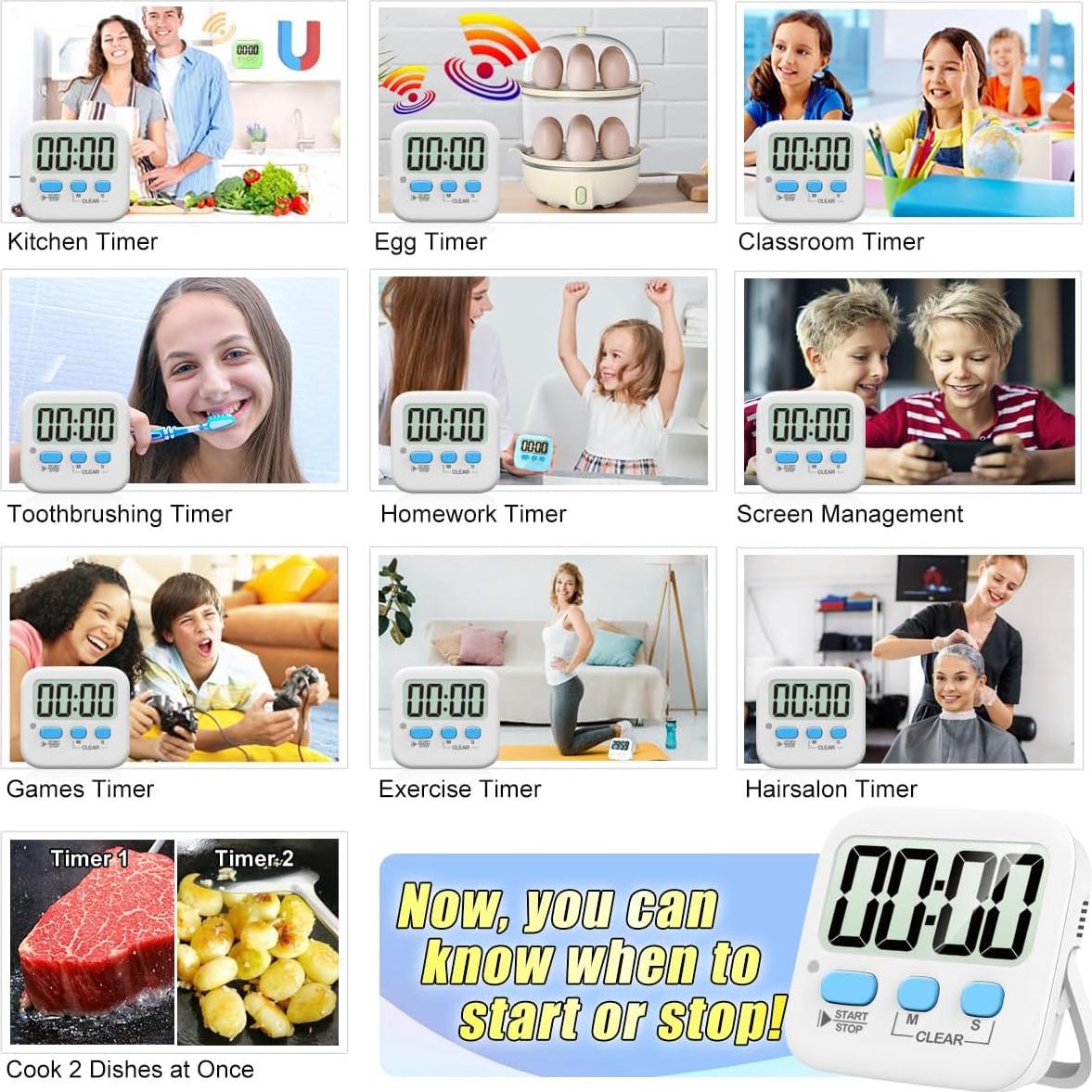 Temporizador Digital Antonki 2 Pack Magnético Cocina