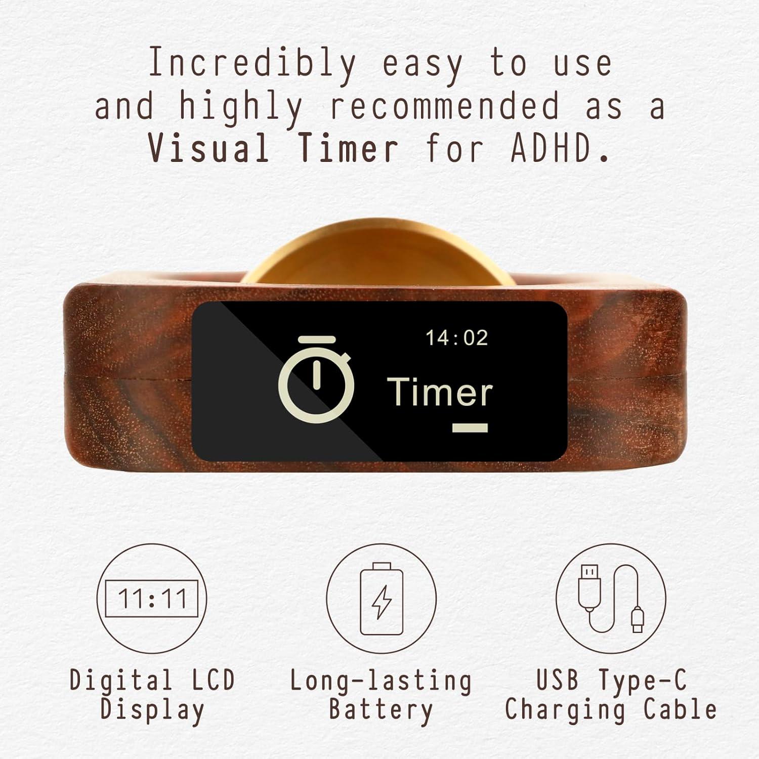 Reloj Pomodoro de Madera el punto 9x9 cm Temporizador