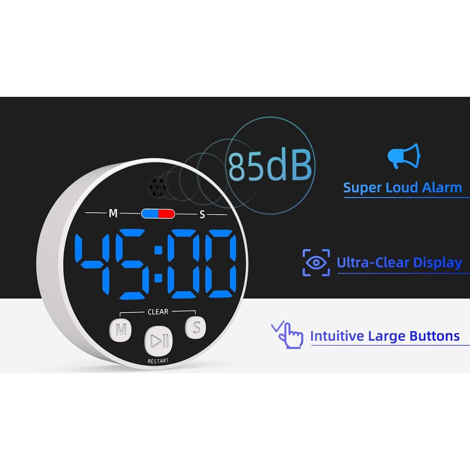 Temporizador Digital LED XUANZIT Magnético 3" Ruidoso