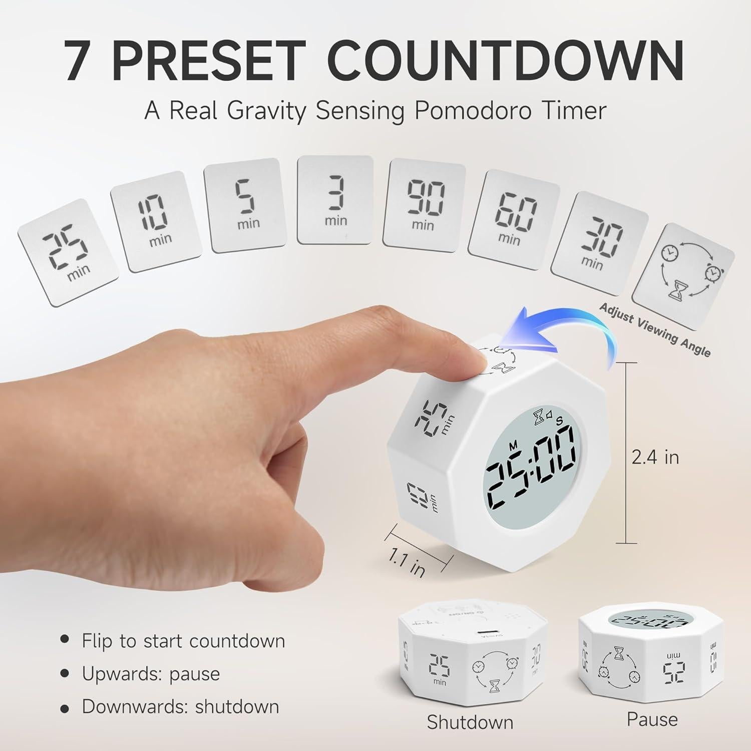 Temporizador Pomodoro Exlliy Cubo Productividad 5-90 Min