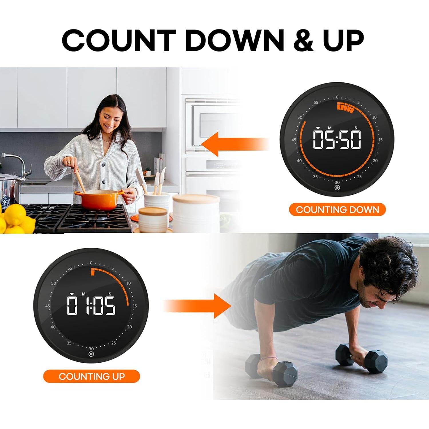 Temporizador Digital Visual CREAVIVA 60 Minutos Pantalla Grande