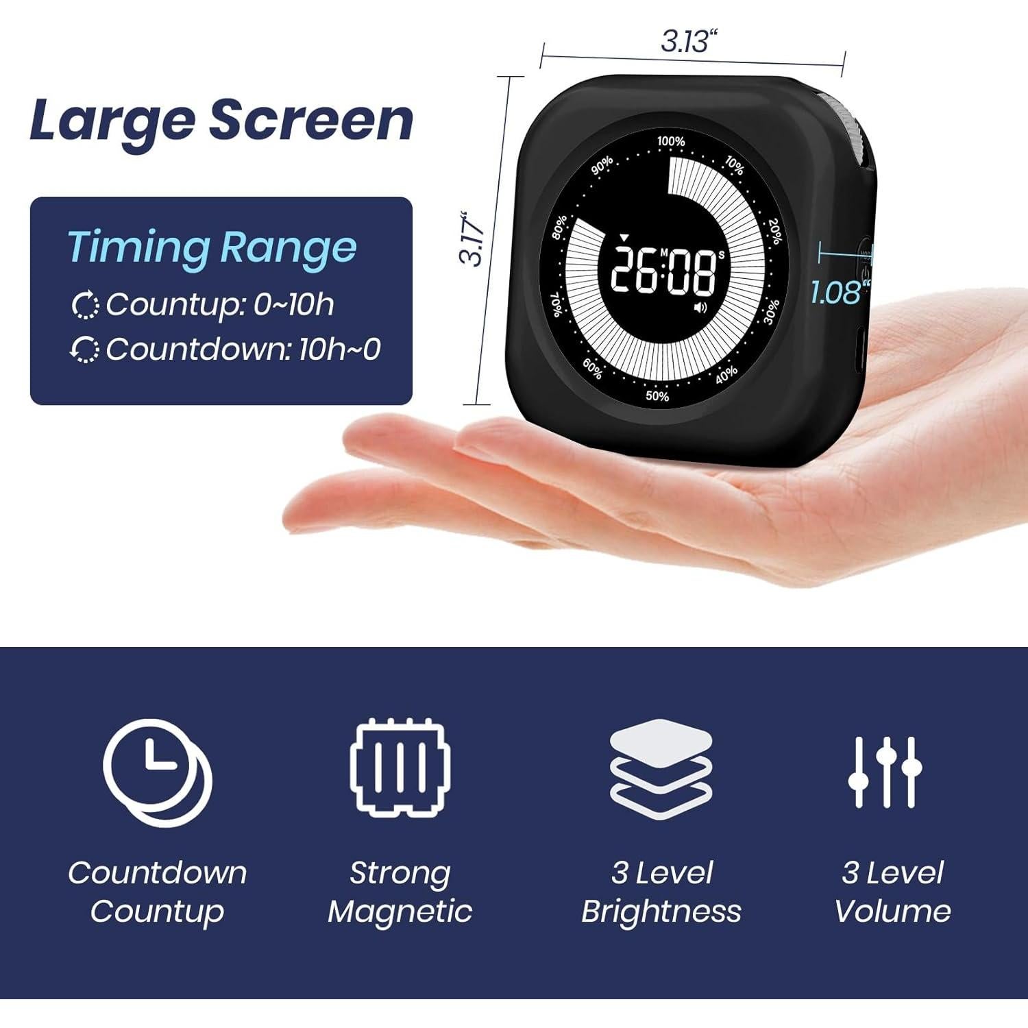 Temporizador Visual PERSUPER Recargable 10 Horas Magnético