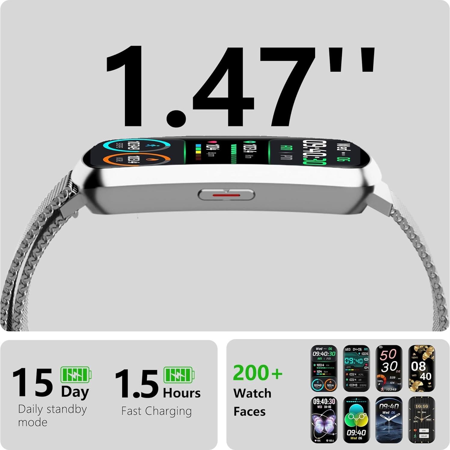 Reloj Inteligente JYUAJOI H95 con Monitor de Salud 24/7