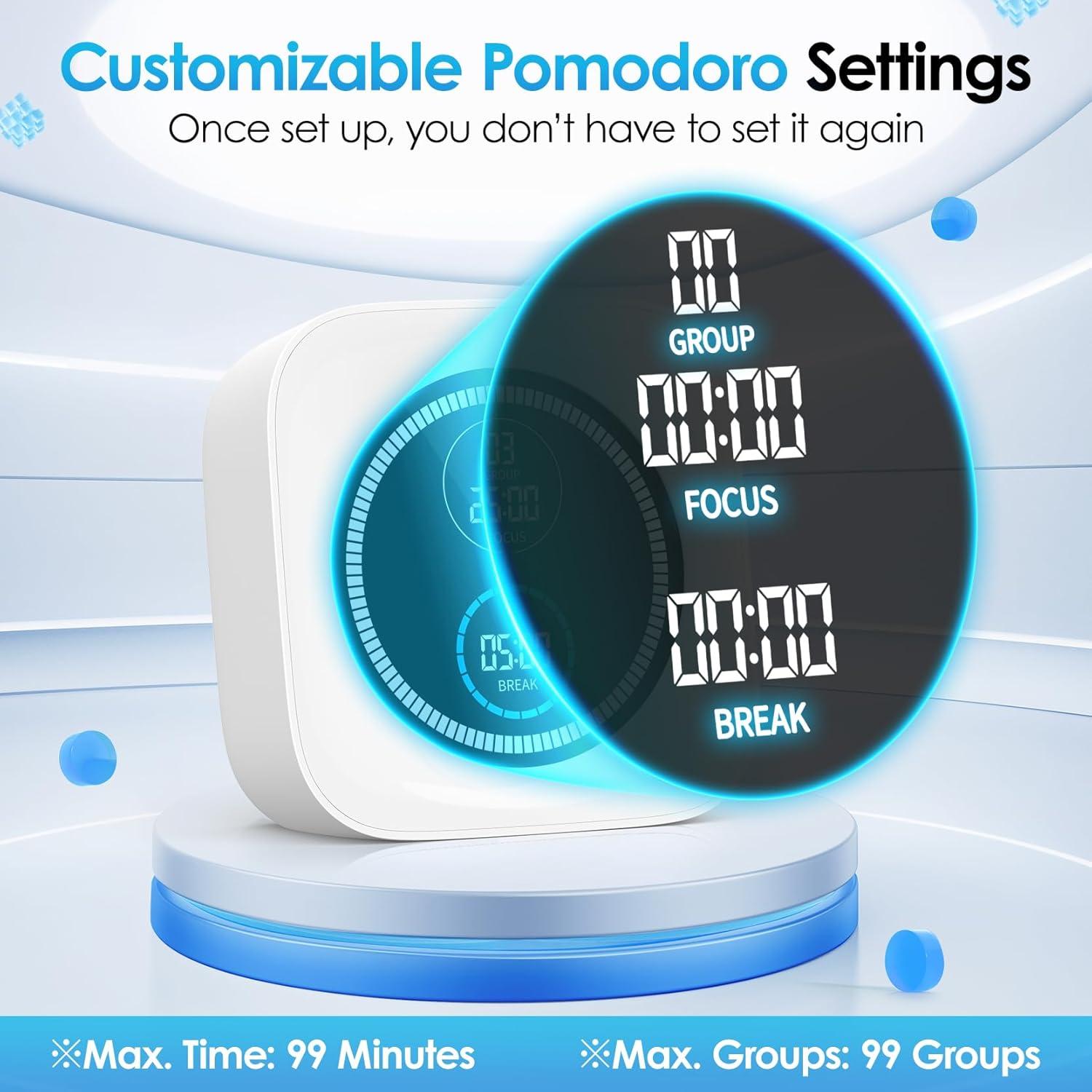 Temporizador Pomodoro HAUKINIX 99 Min Visual Ajustable