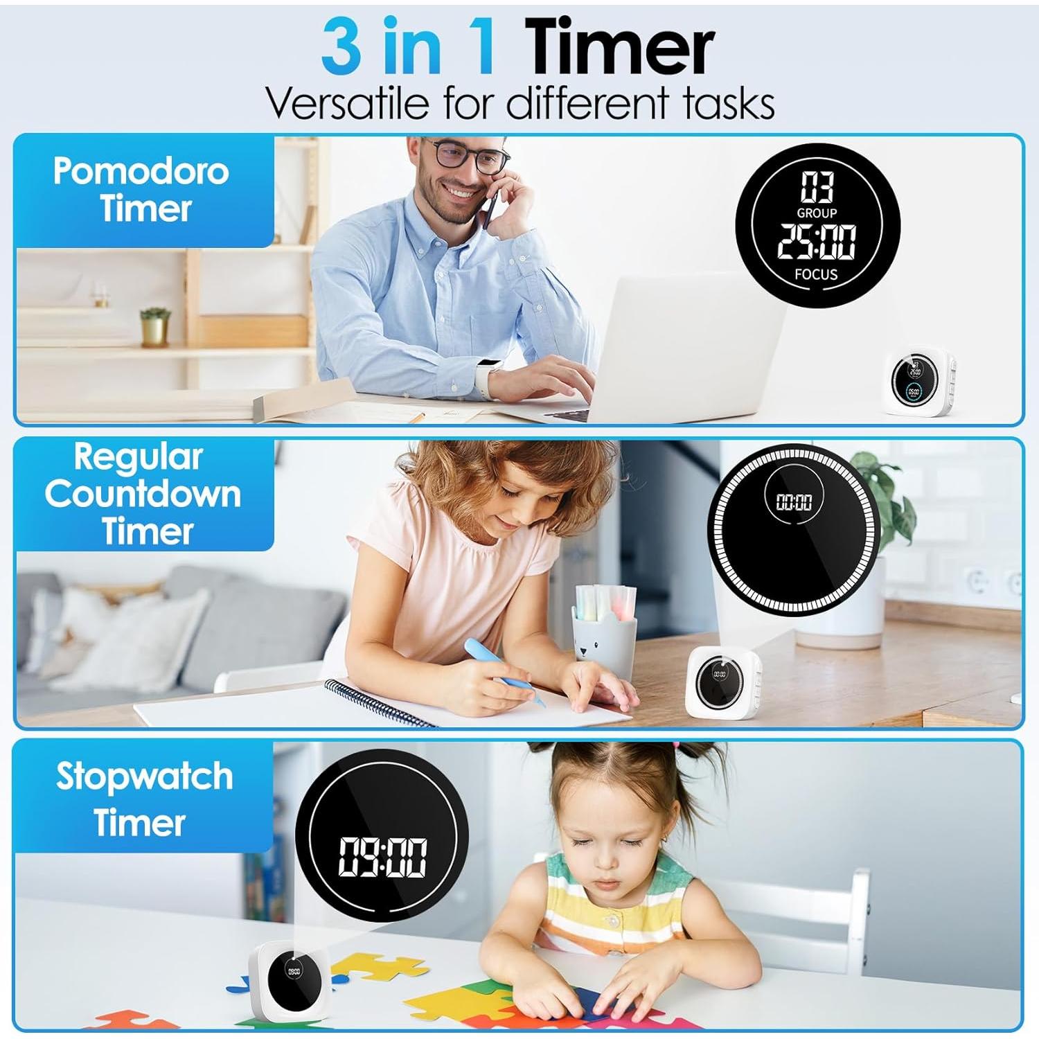 Temporizador Pomodoro HAUKINIX 99 Min Visual Ajustable