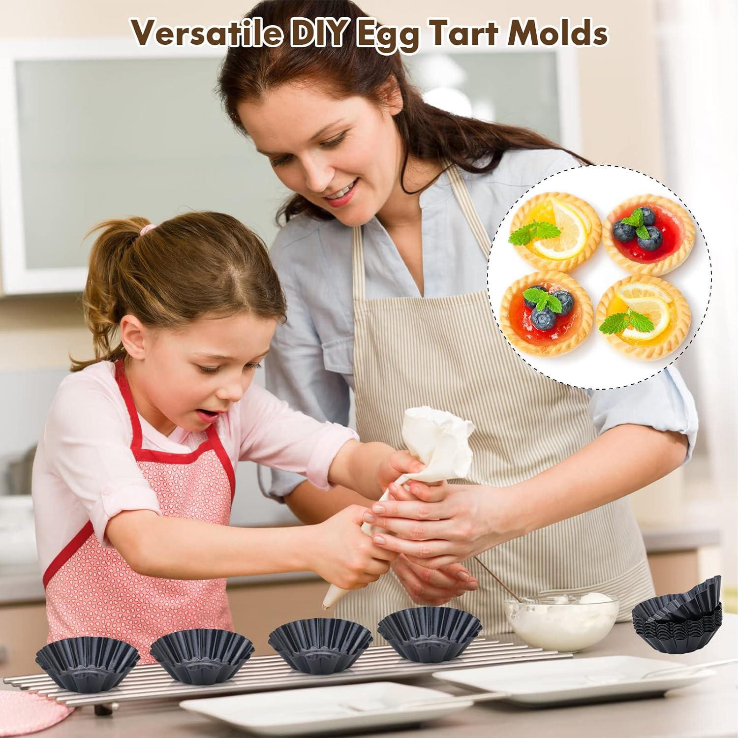 Moldes para Tartas Mini RICHSC-PAN 12 PCS Antiadherentes 7,62 cm