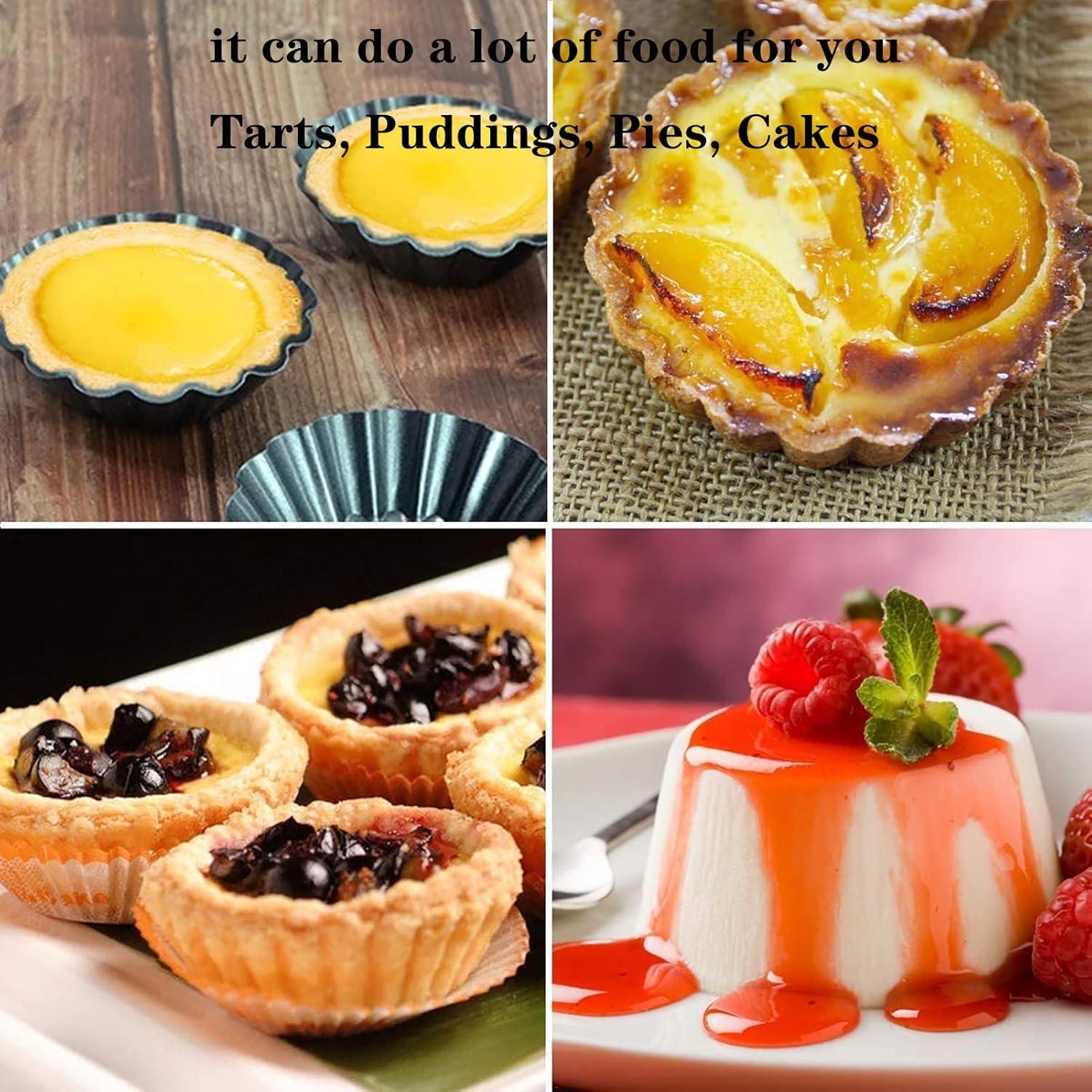 Moldes para Tartas Mini RICHSC-PAN 12 PCS Antiadherentes 7,62 cm