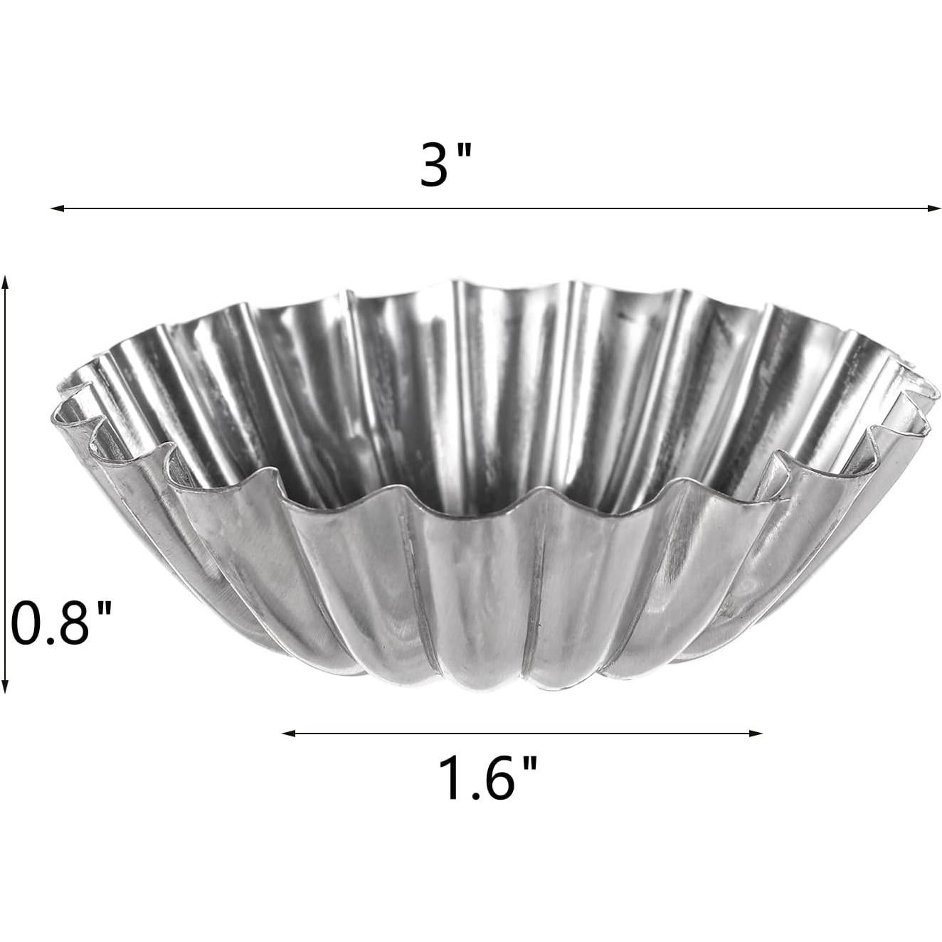 100 Moldes de Aluminio Reutilizables Dicunoy 3" para Tartas