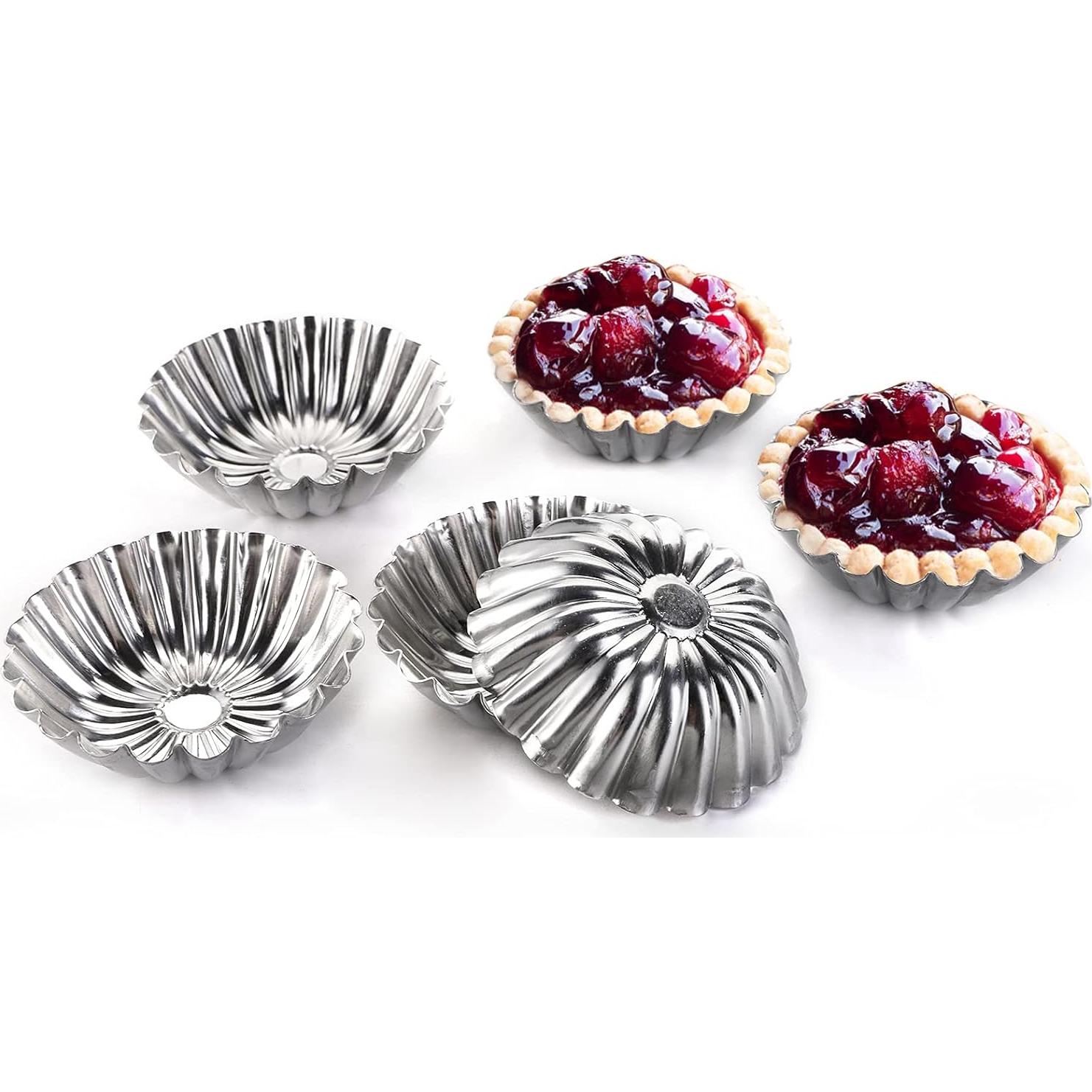 100 Moldes de Aluminio Reutilizables Dicunoy 3" para Tartas