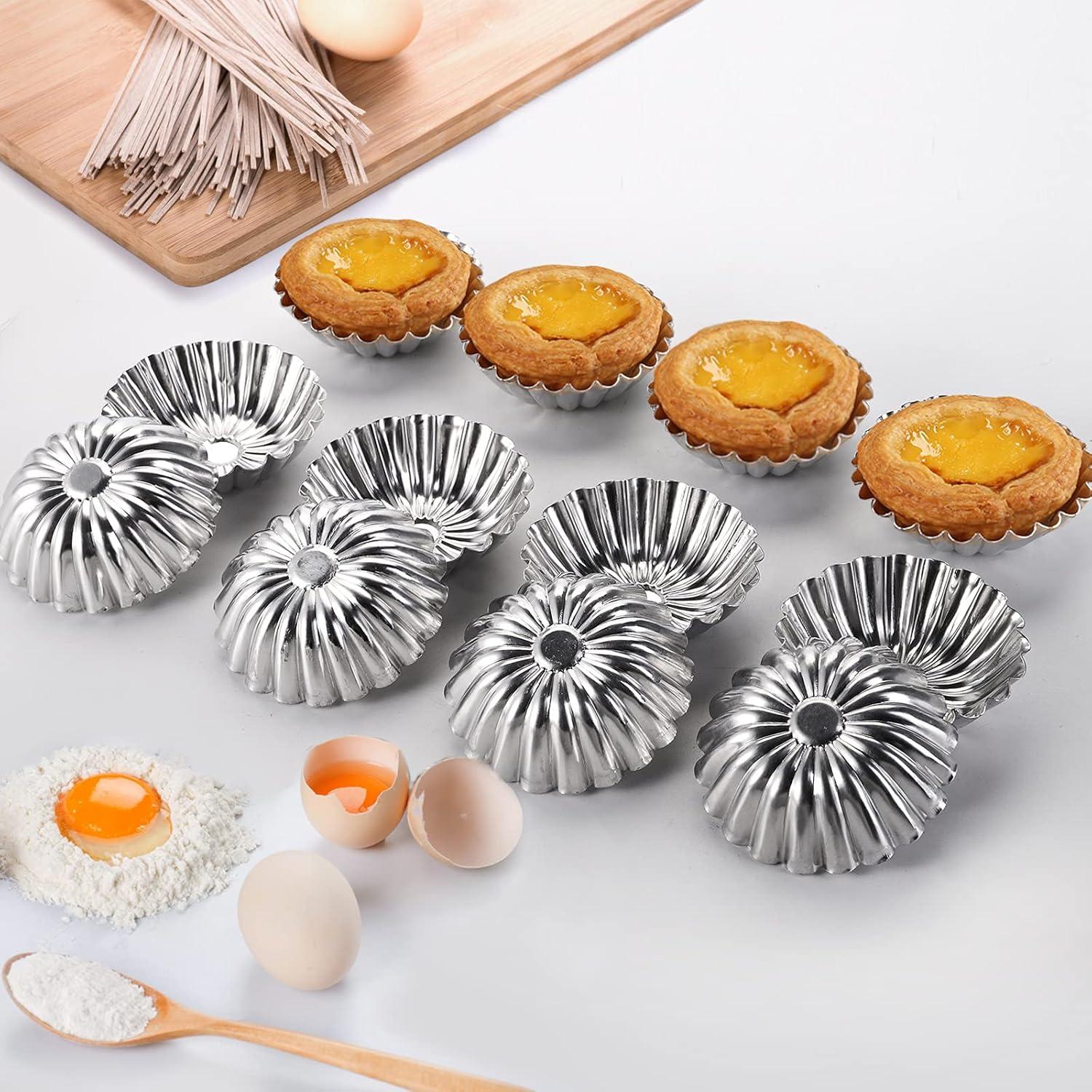 100 Moldes de Aluminio Reutilizables Dicunoy 3" para Tartas