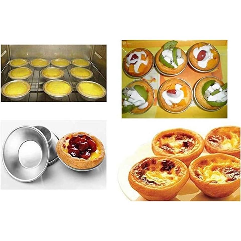 Moldes de Tarta de Huevo Weilan 25 Pcs Aluminio Reutilizables