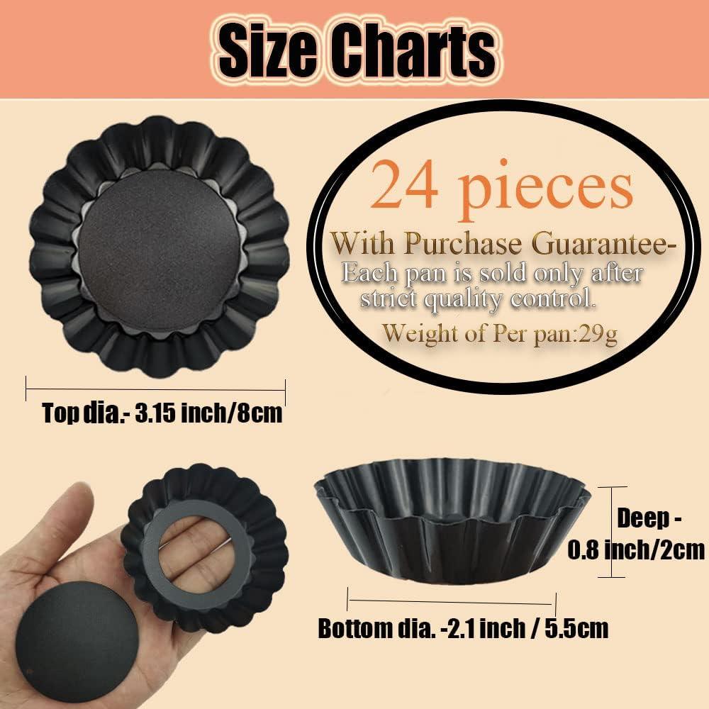 Moldes de Tarta Mini 3 Pulgadas DATANYA 24 Piezas