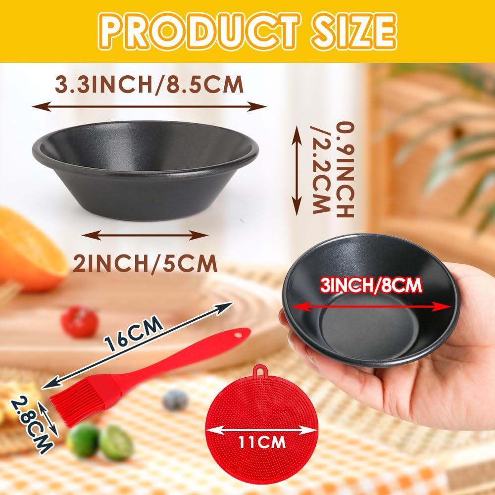 Juego de 4 moldes para tartas mini Quyimy 8cm antiadherentes