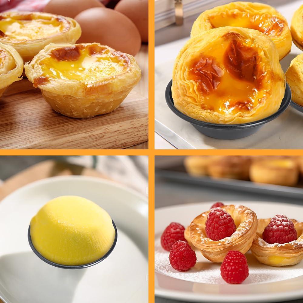 Juego de 4 moldes para tartas mini Quyimy 8cm antiadherentes