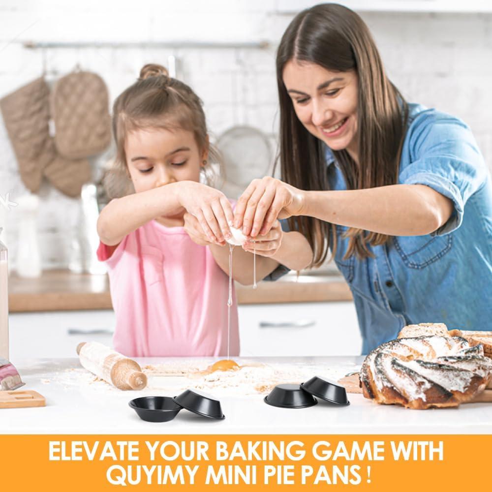 Juego de 4 moldes para tartas mini Quyimy 8cm antiadherentes