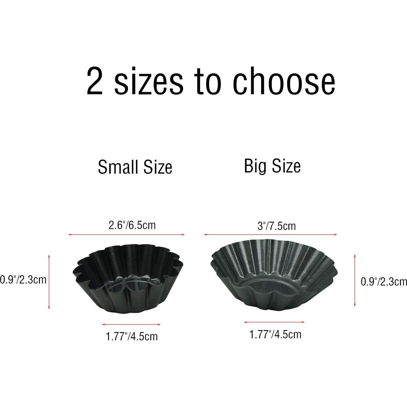 12 Moldes de Tartas de Huevo Proshopping 6.5cm Antiadherente