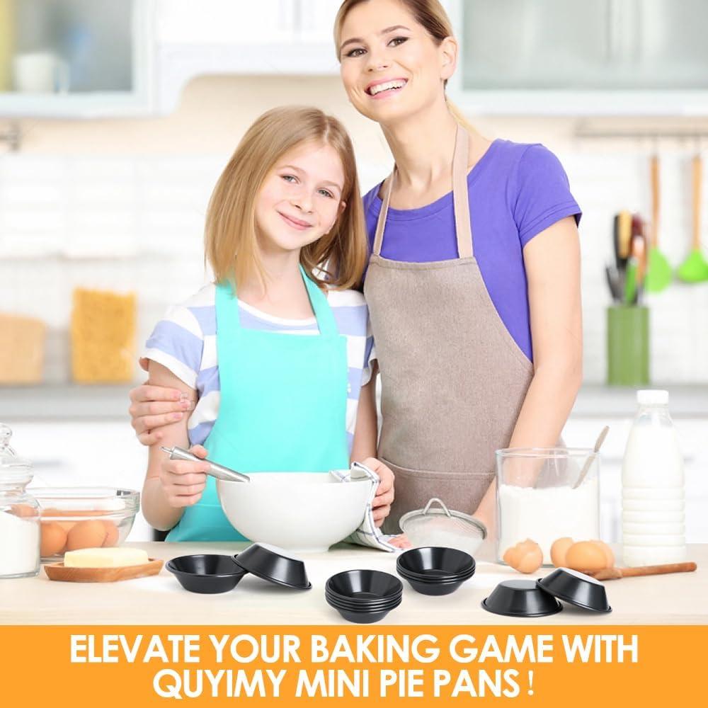 12 Moldes para Tartas Mini 8cm Acero al Carbono Antiadherente