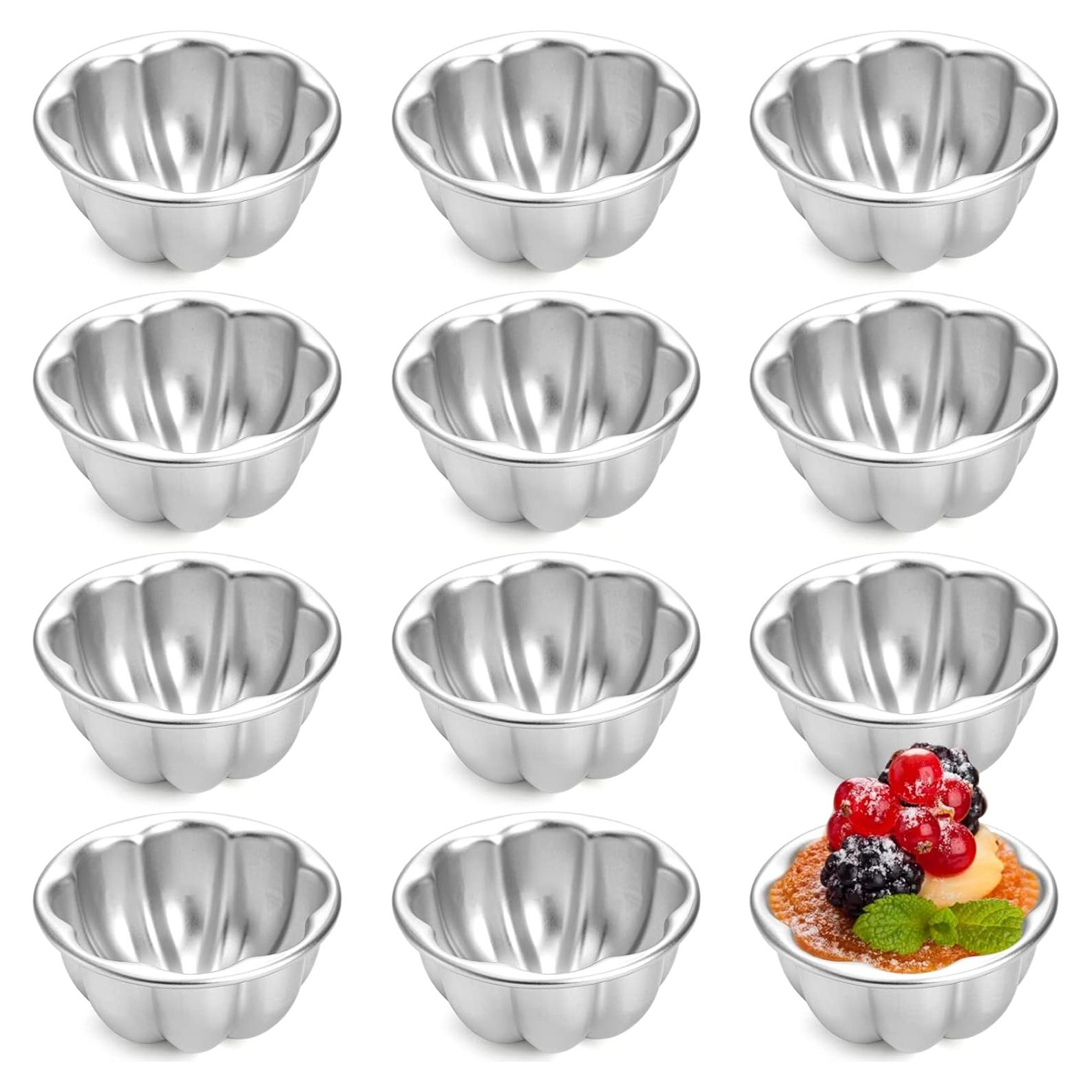 Paquete de 12 Moldes para Tartas de Huevo Mezchi 9.4 cm