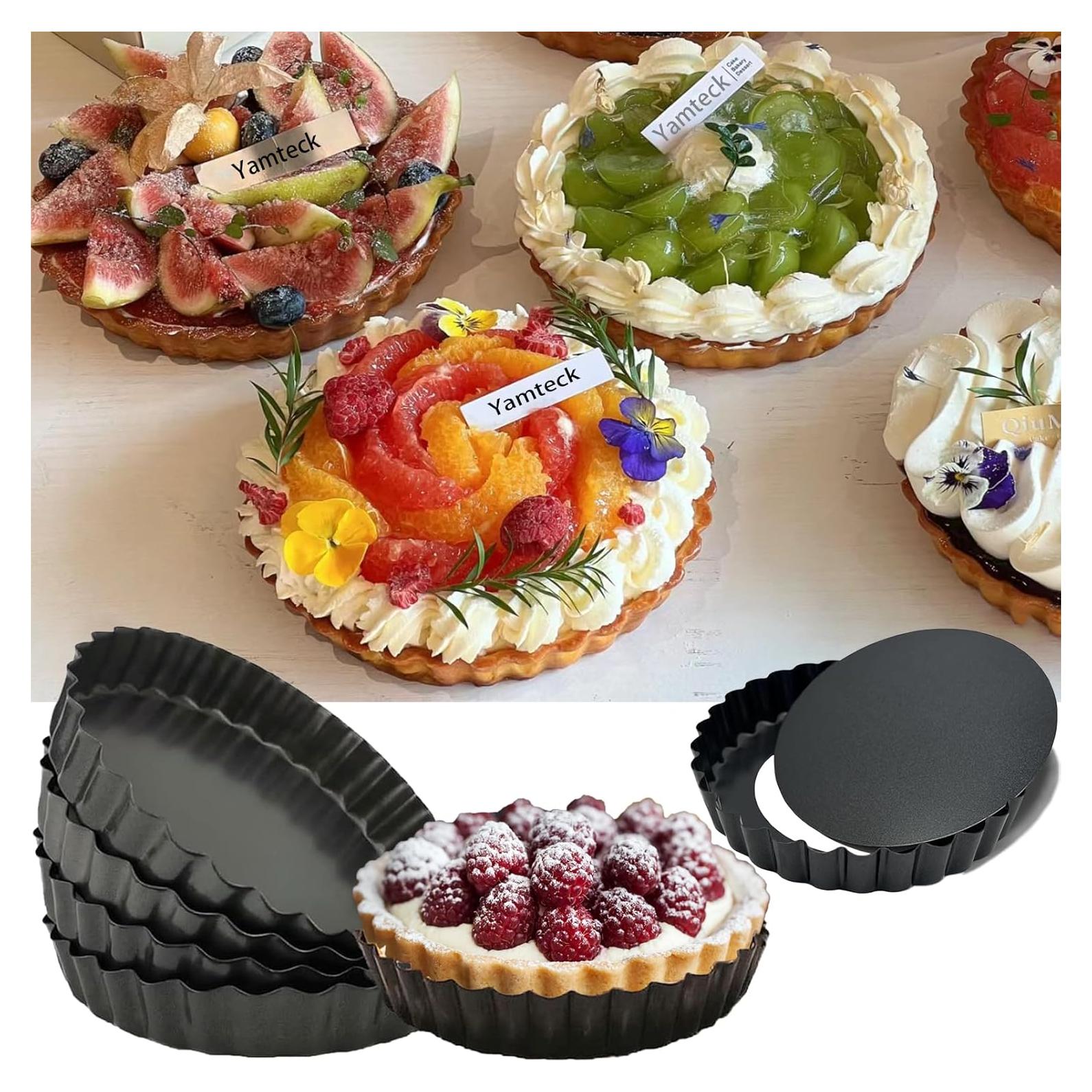 Moldes para Tartas Redondos Yamteck 12cm 6 Piezas Antiadherente