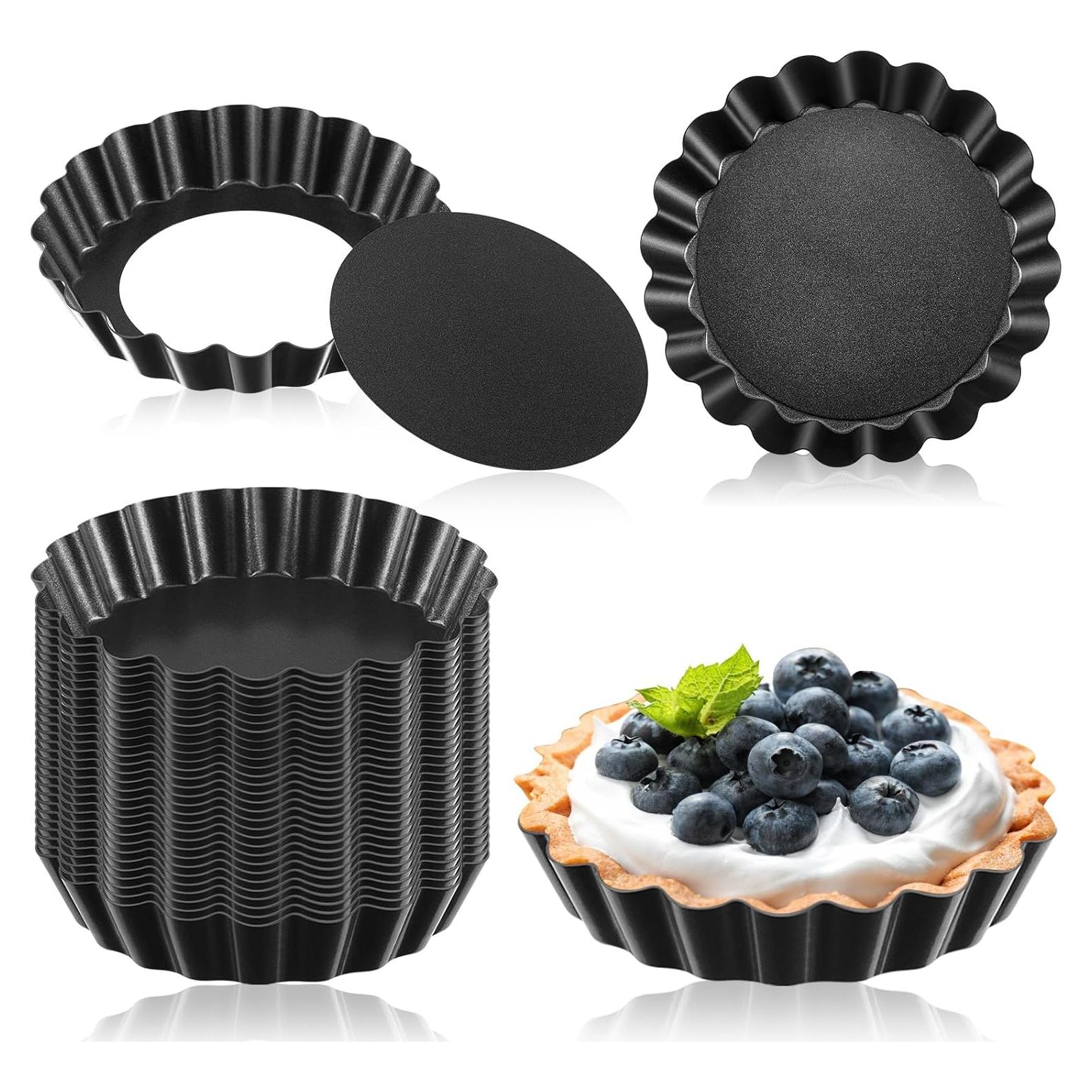 32 Moldes para Tartas Redondos Uiifan 3 Pulgadas Antiadherente