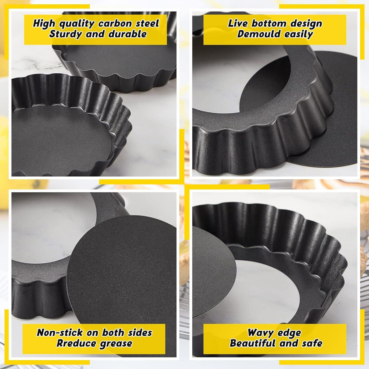 32 Moldes para Tartas Redondos Uiifan 3 Pulgadas Antiadherente