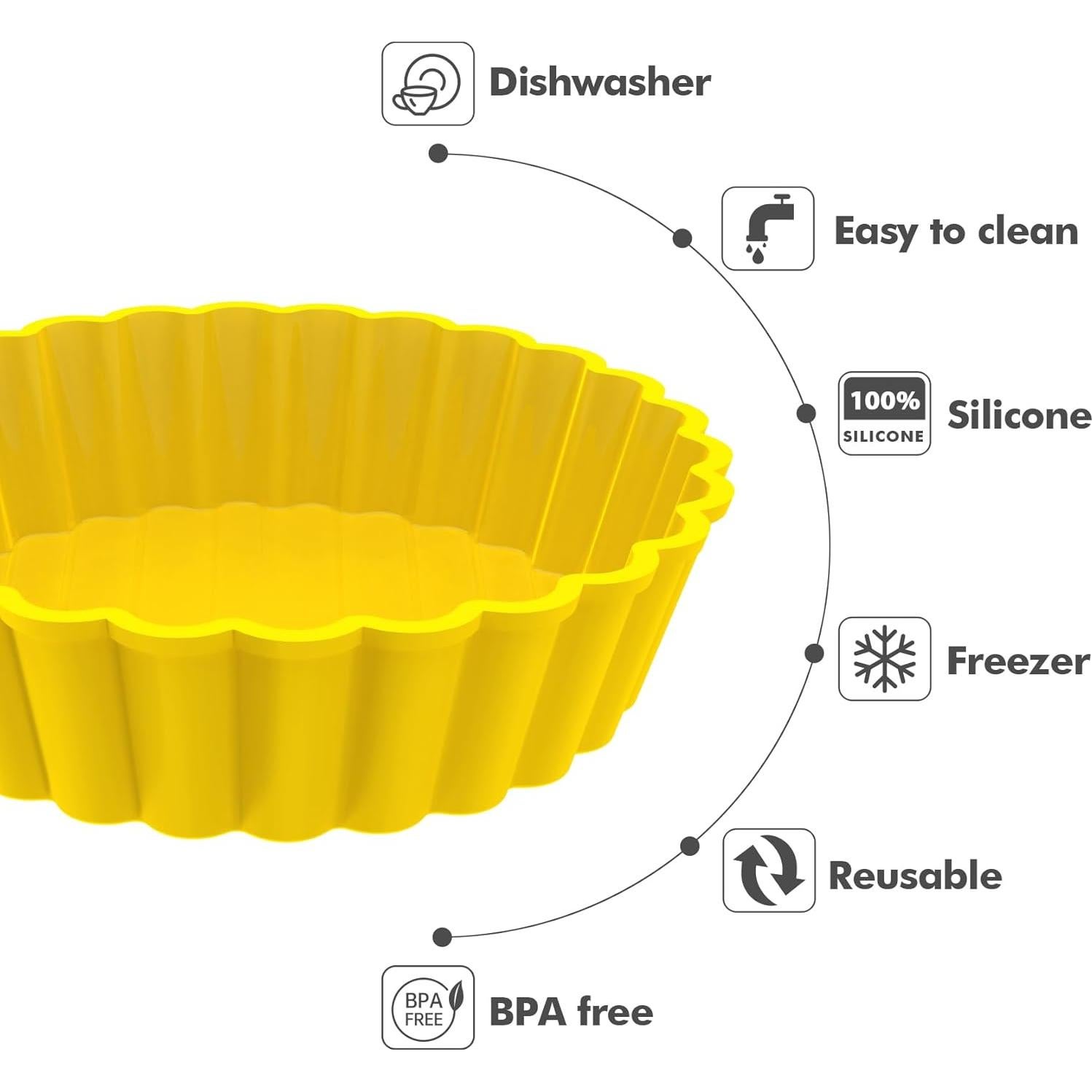 Molde de Tartas Mini Webake 10 cm Silicona Antiadherente 8 Pzas