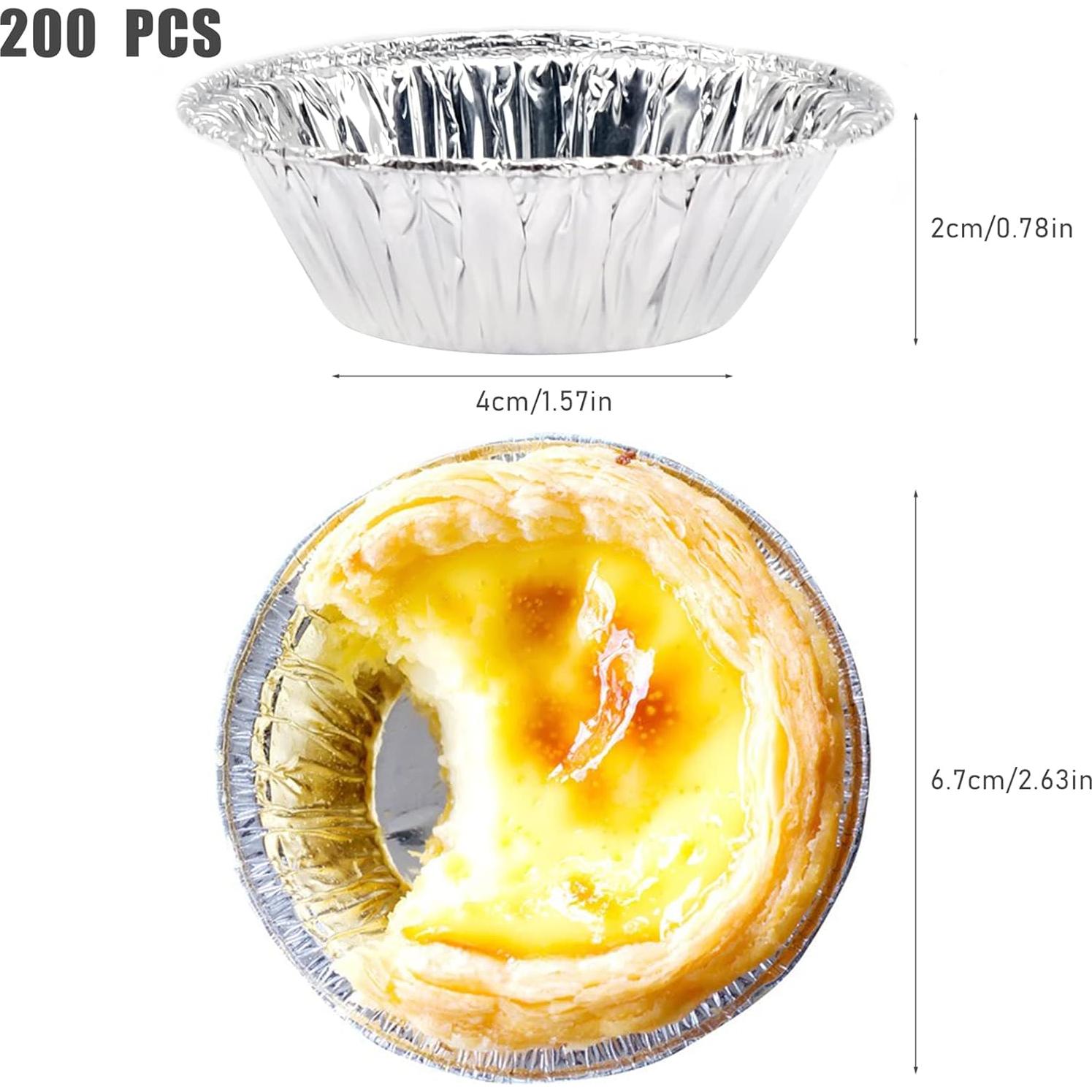 200 Tazas de Aluminio Desechables JJYHEHOT para Hornear