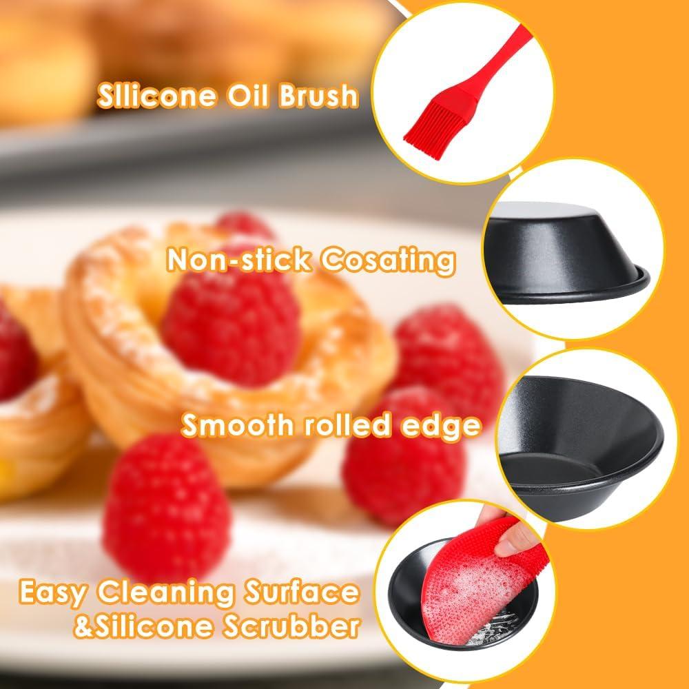 Set de 8 Moldes para Tartas de Huevo Quyimy 8cm Antiadherentes