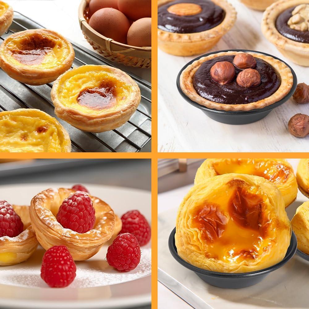 Set de 8 Moldes para Tartas de Huevo Quyimy 8cm Antiadherentes