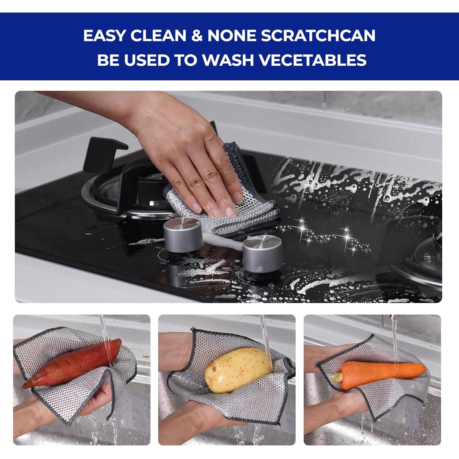 12 Paños de Cocina Reutilizables Wangjinpeng 20x20 cm