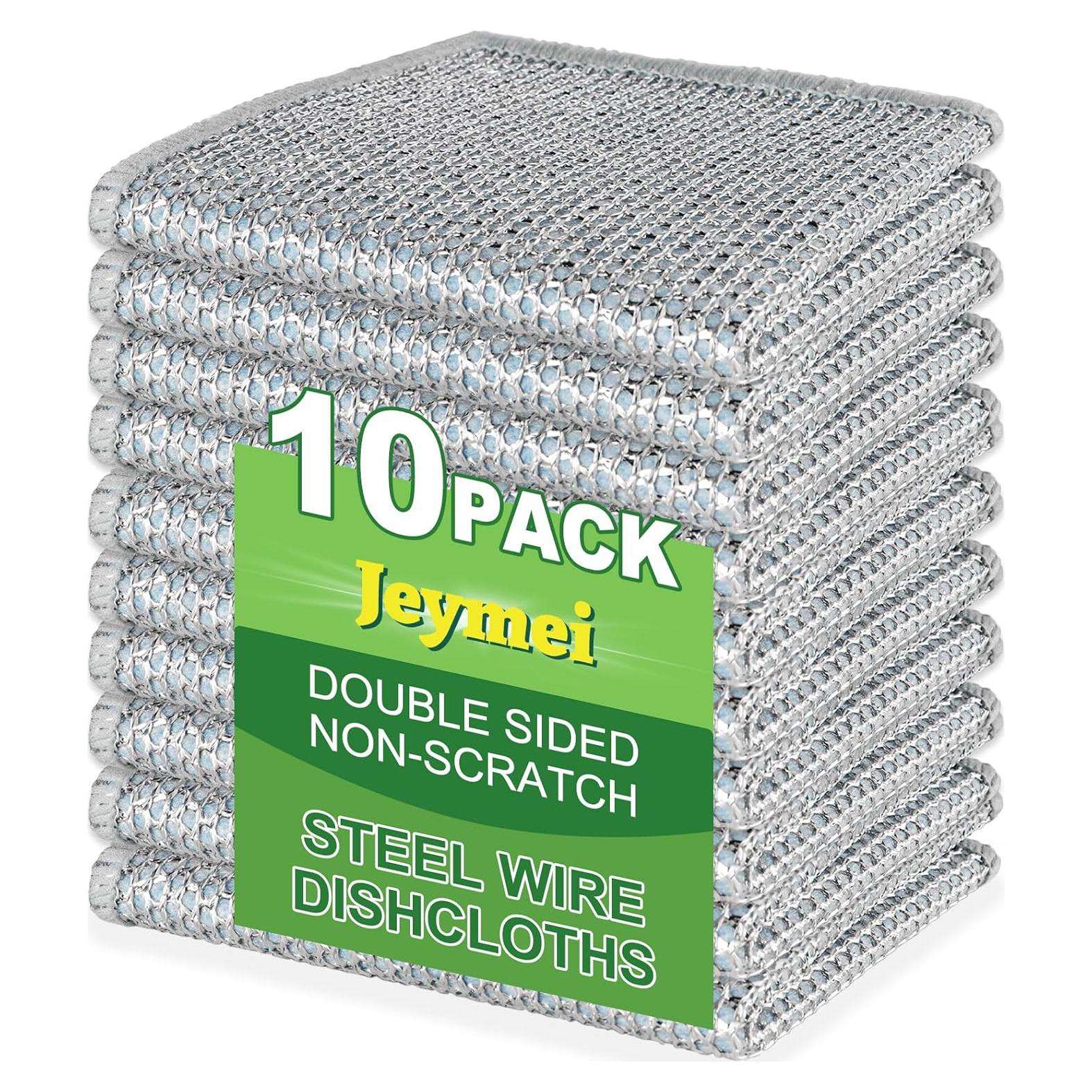 10 Trapos de Cocina de Alambre Jeymei Doble Cara Azul