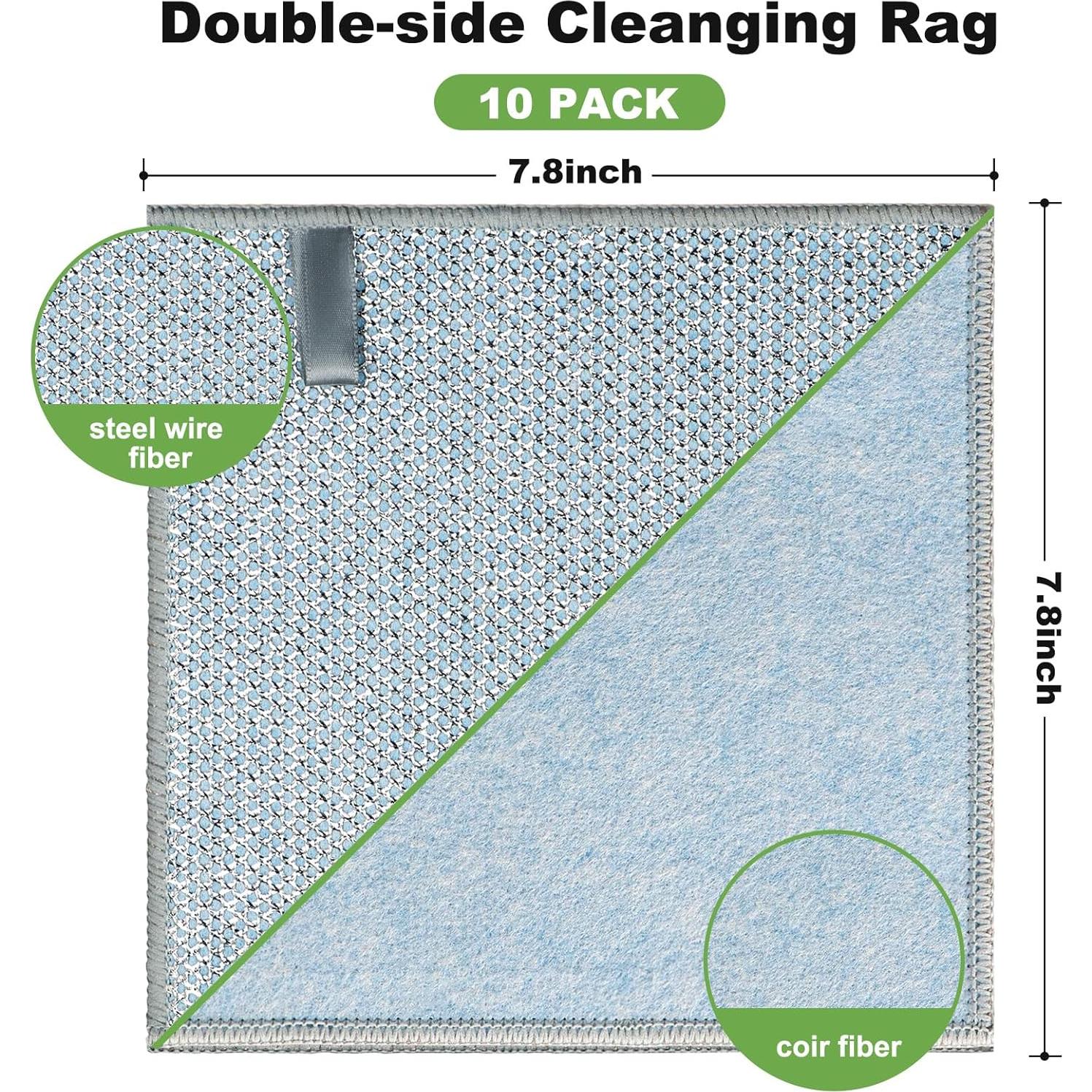 10 Trapos de Cocina de Alambre Jeymei Doble Cara Azul