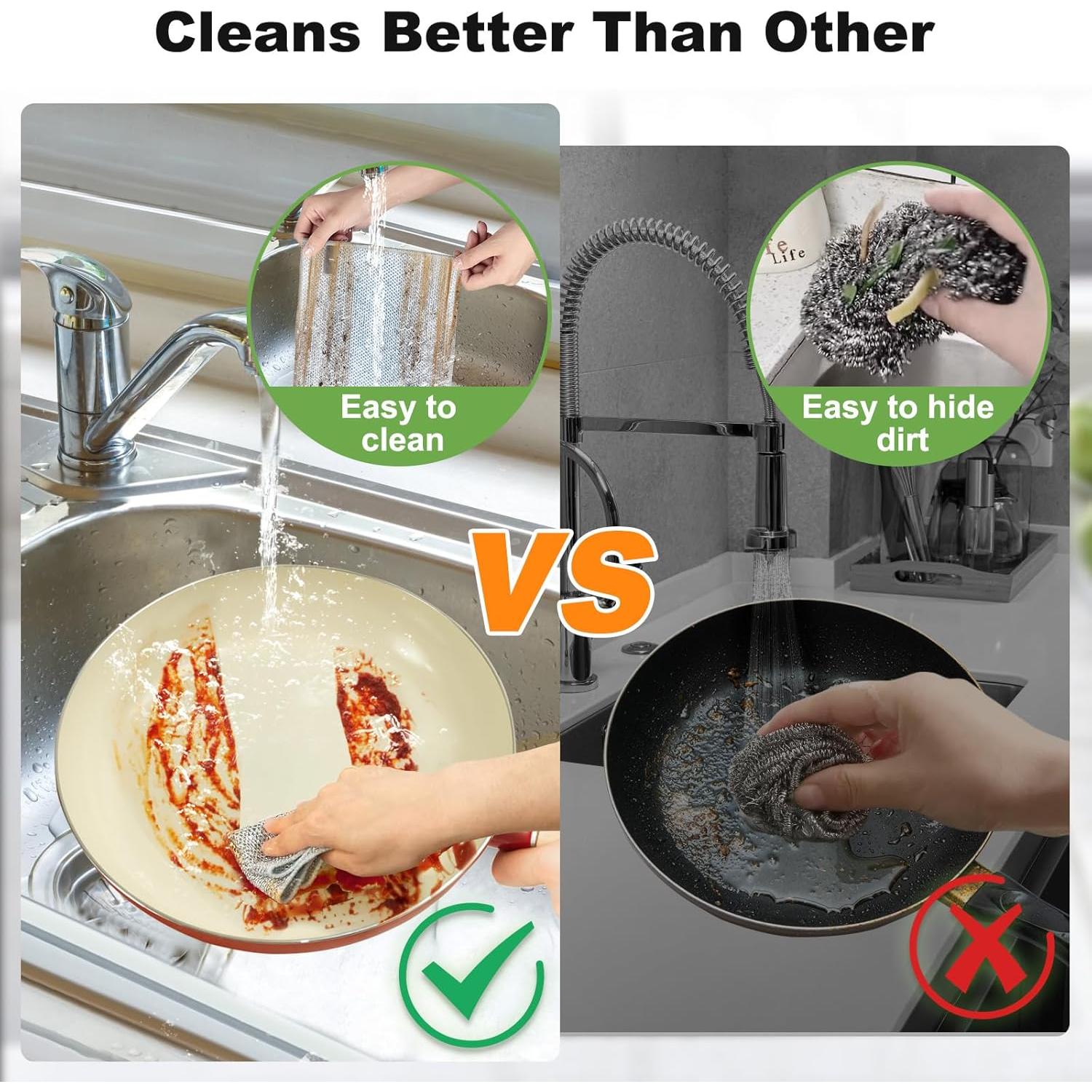 10 Trapos de Cocina de Alambre Jeymei Doble Cara Azul